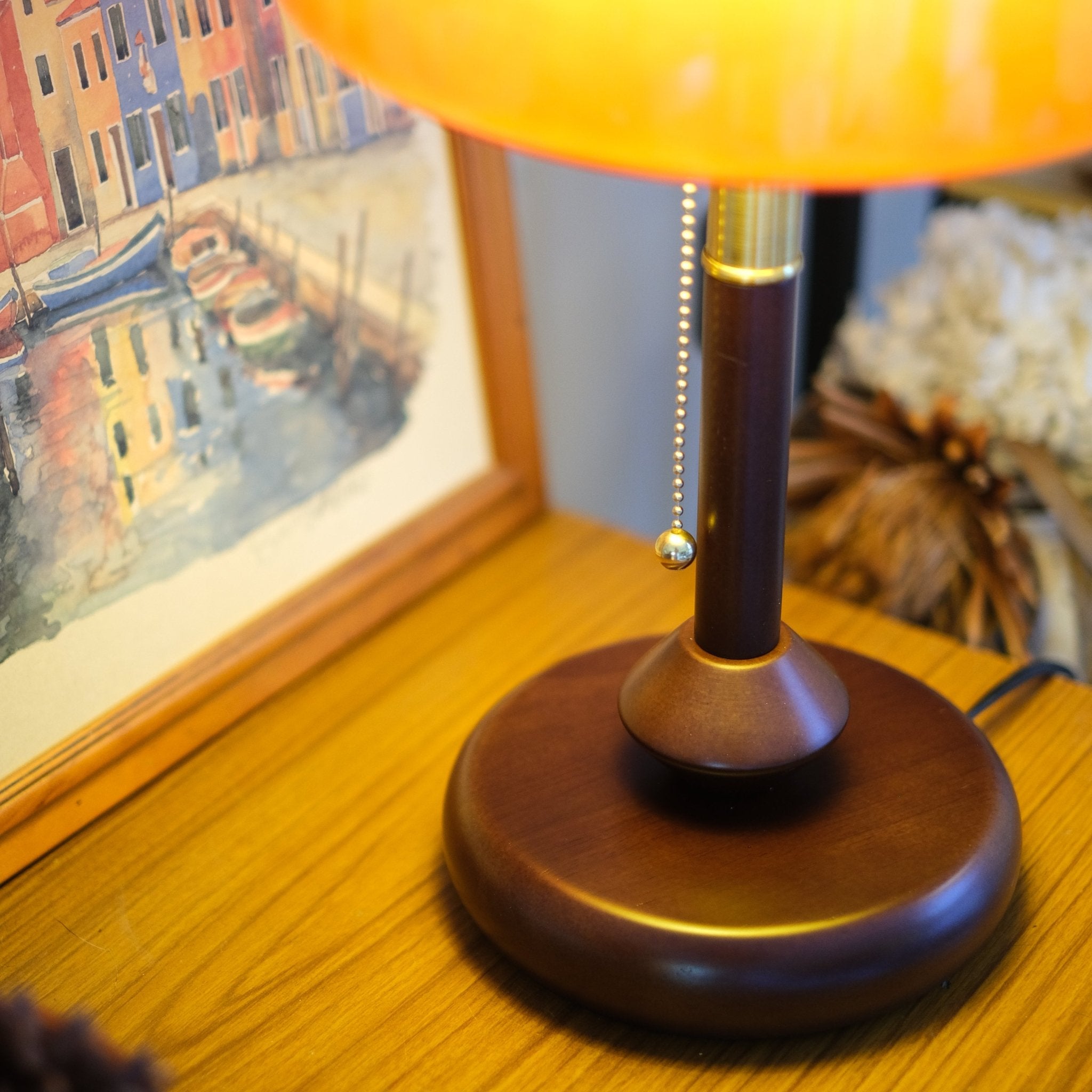 Olivia Bell Table Lamp | Pull Chain Switch - Homezee