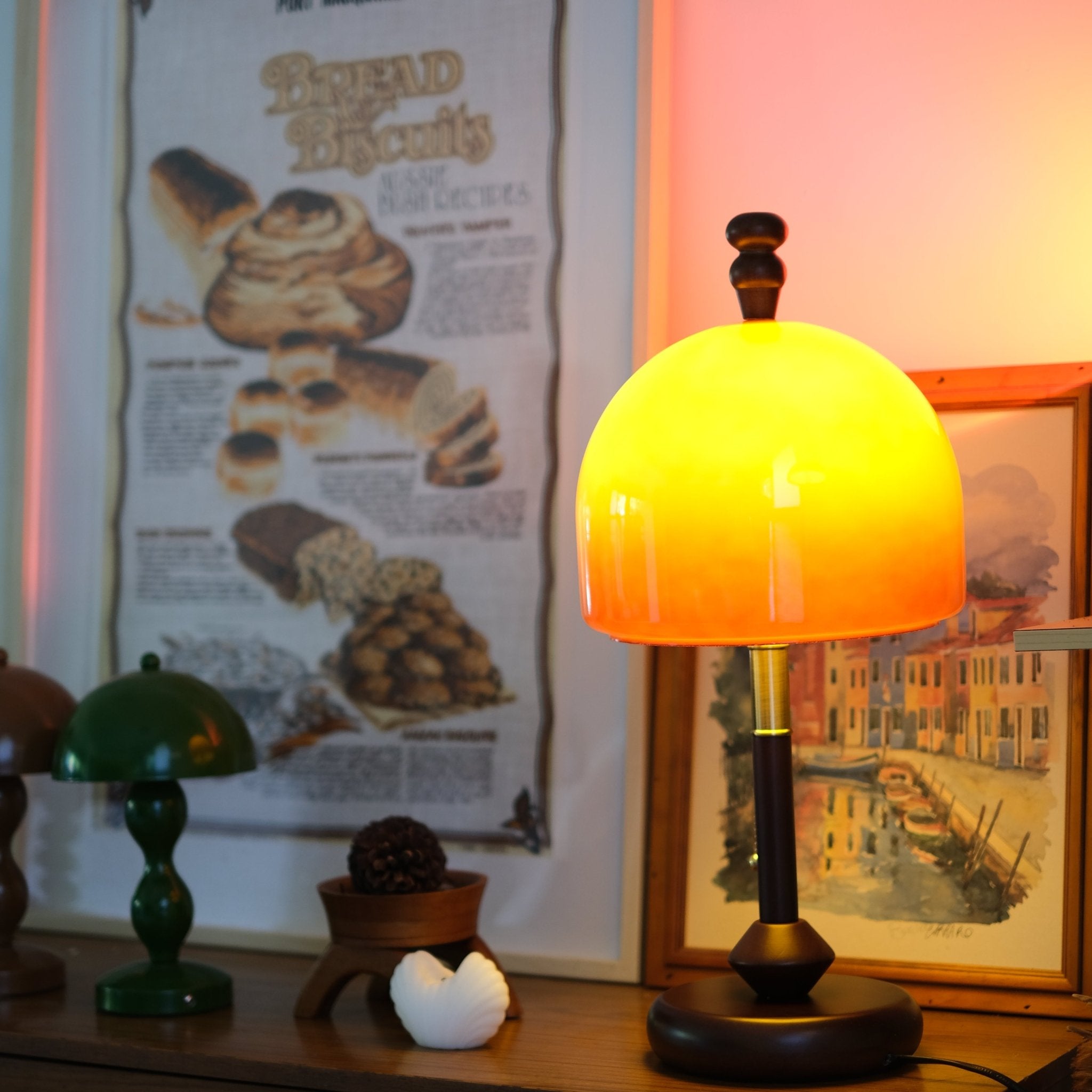 Olivia Bell Table Lamp | Pull Chain Switch - Homezee