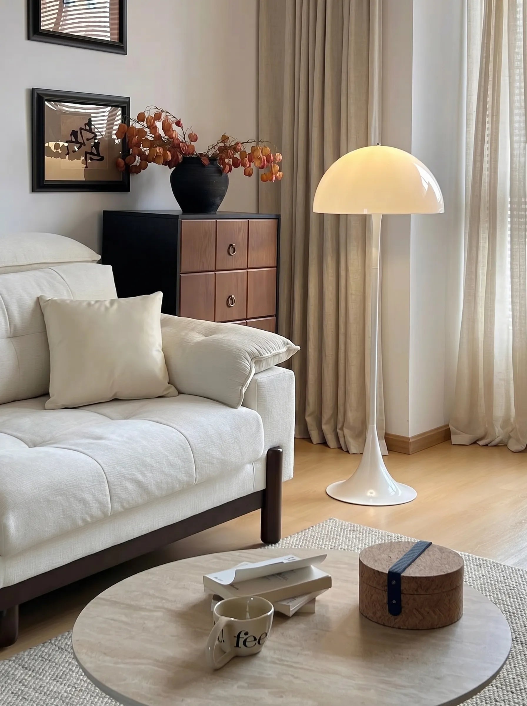 Panella Modern Retro Mushroom Dome Floor Lamp