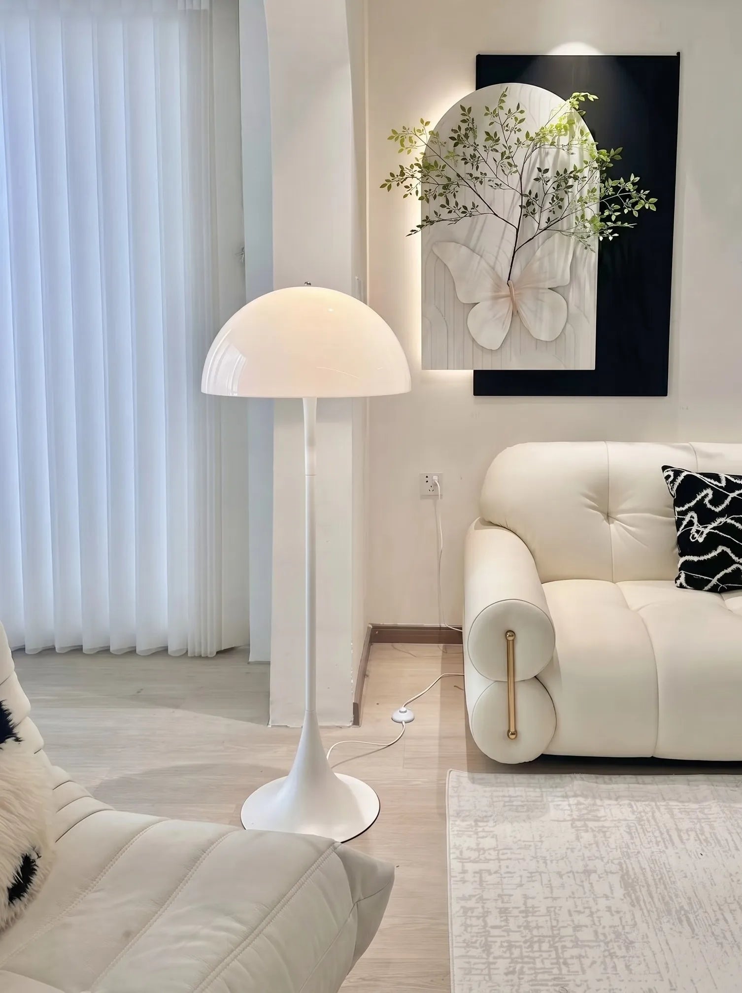 Panella Modern Retro Mushroom Dome Floor Lamp