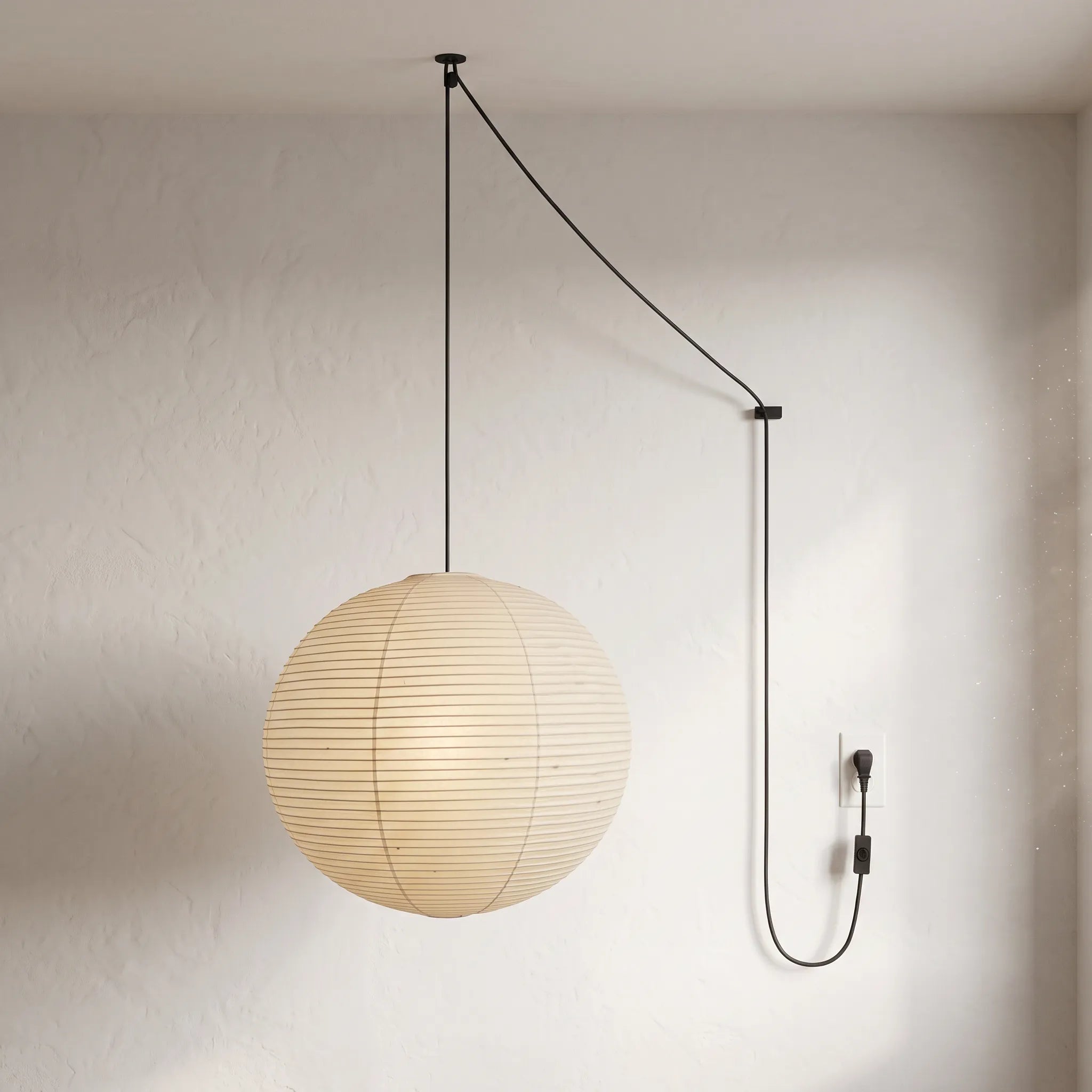 Akita Rice Paper Japandi Pendant Light Globe