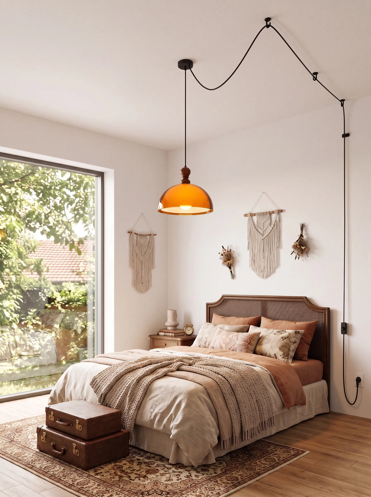 Coby Modern Pendant Lights Woodgrain