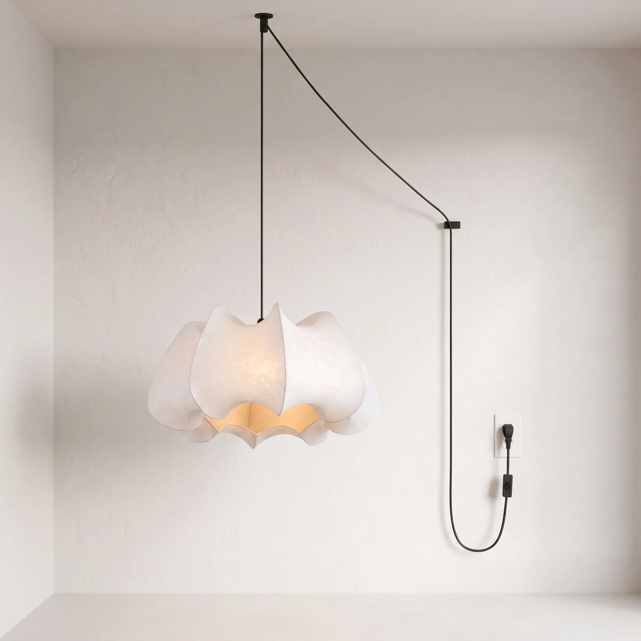 Nelson Silk Petal Bubble Japandi Pendant Light
