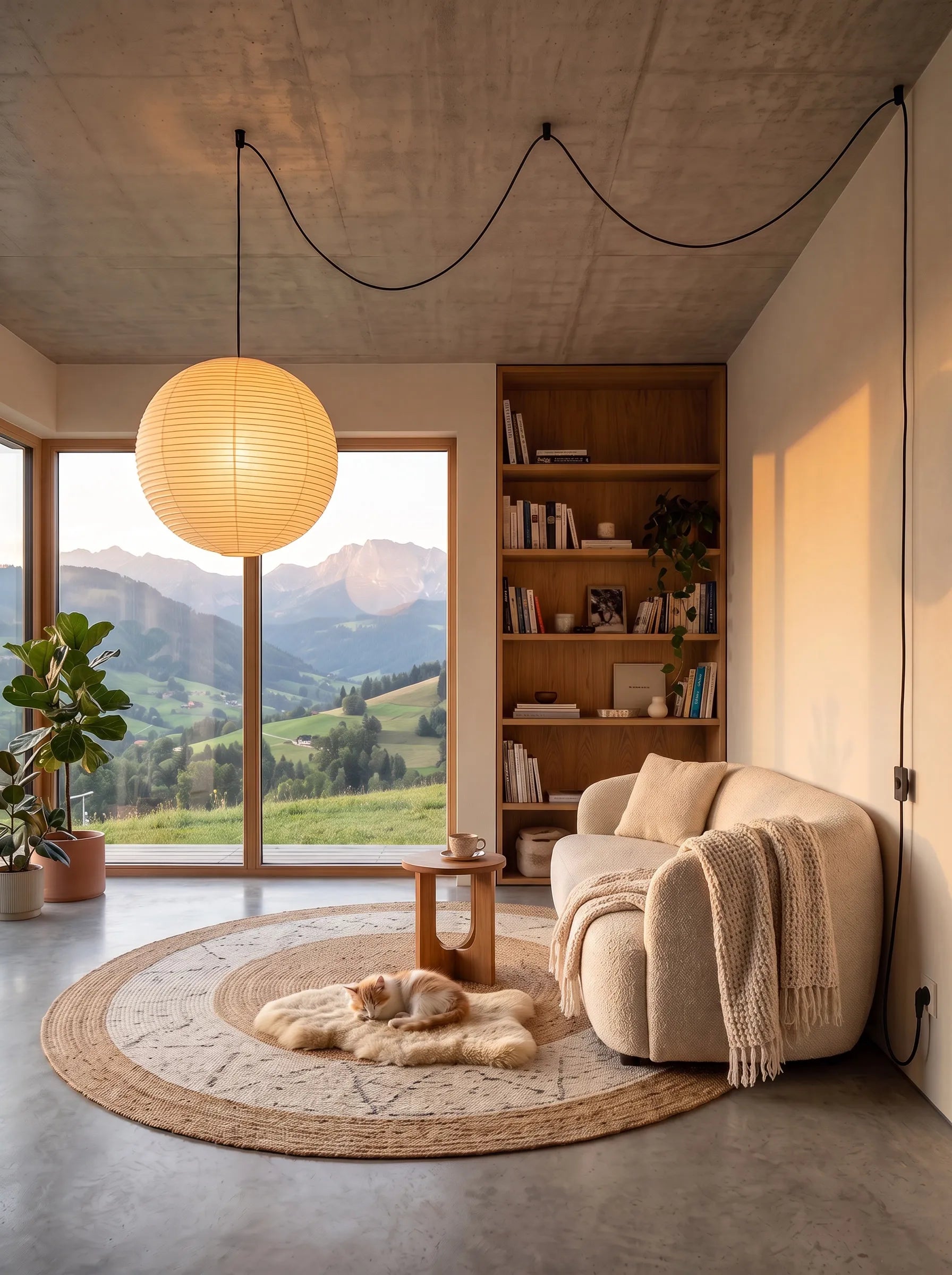 Akita Rice Paper Japandi Pendant Light Globe