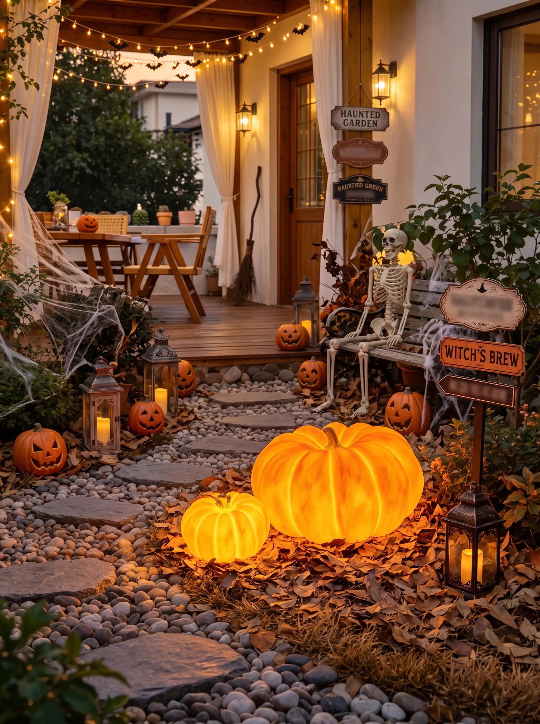 Pumpkin Landscape Solar Light Decorative Rechargeable Lamp