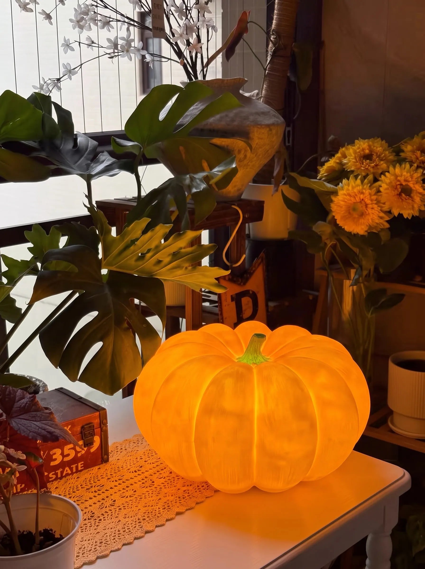 Pumpkin Landscape Solar Light Decorative Rechargeable Lamp