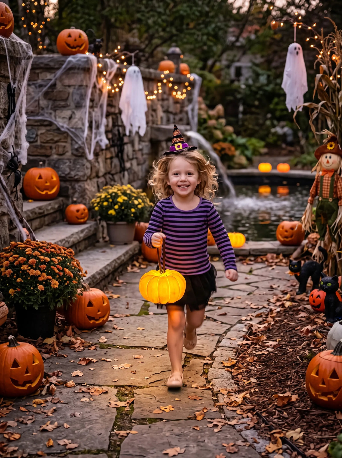 Pumpkin Landscape Solar Light Decorative Rechargeable Lamp