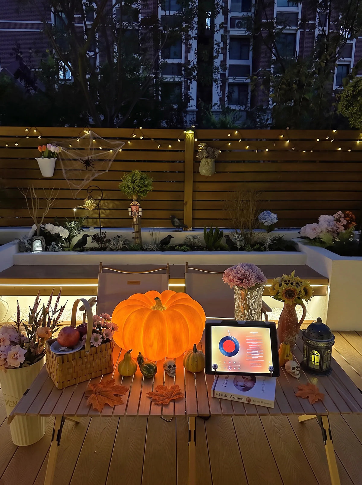 Pumpkin Landscape Solar Light Decorative Rechargeable Lamp