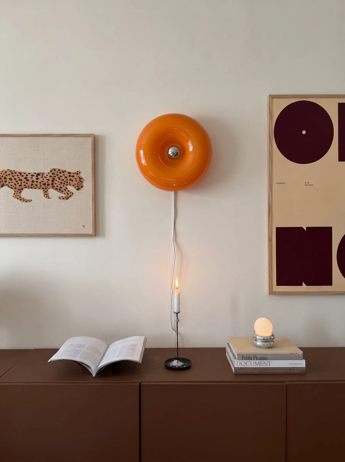 Retro Orange Donut Lamp Duo (Wall & Table Versions)
