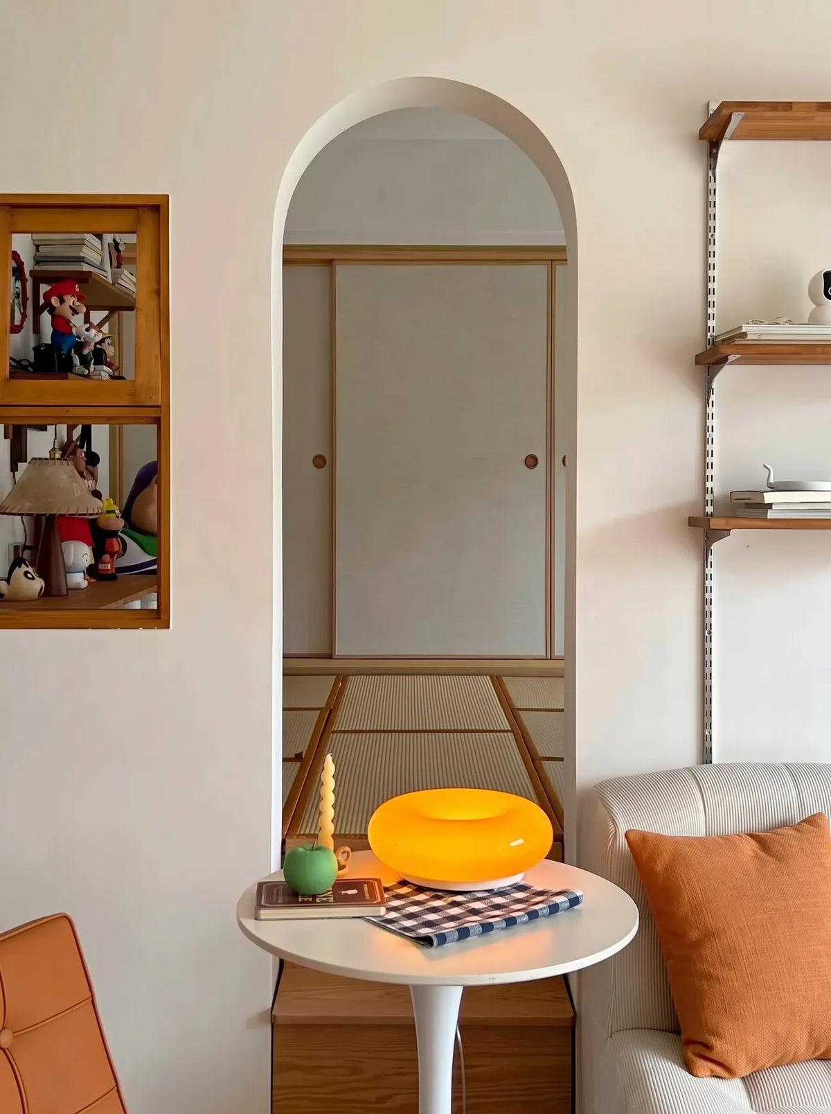 Retro Orange Donut Lamp Duo (Wall & Table Versions)