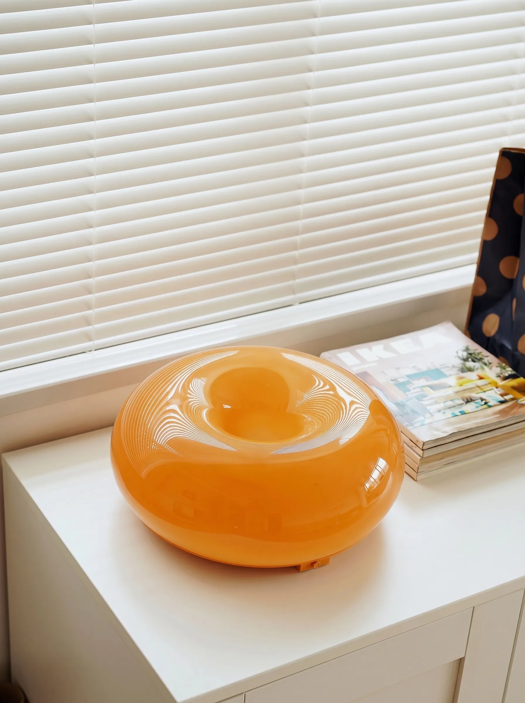 Retro Orange Donut Lamp Duo (Wall & Table Versions)