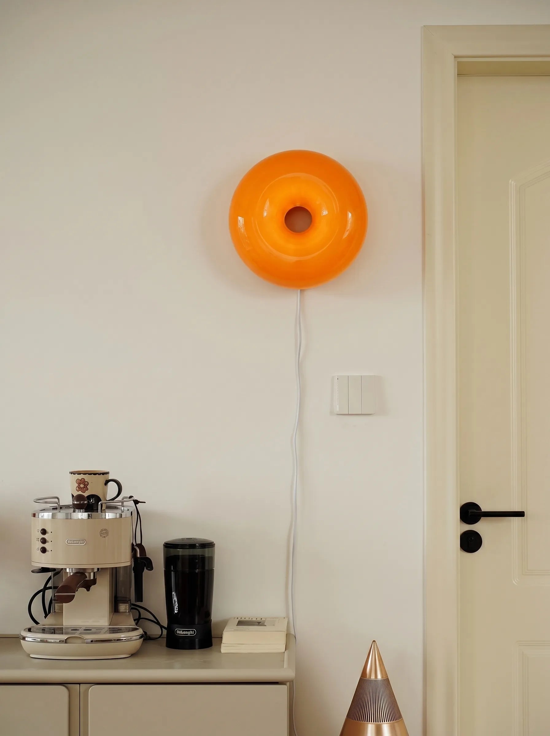 Retro Orange Donut Lamp Duo (Wall & Table Versions)