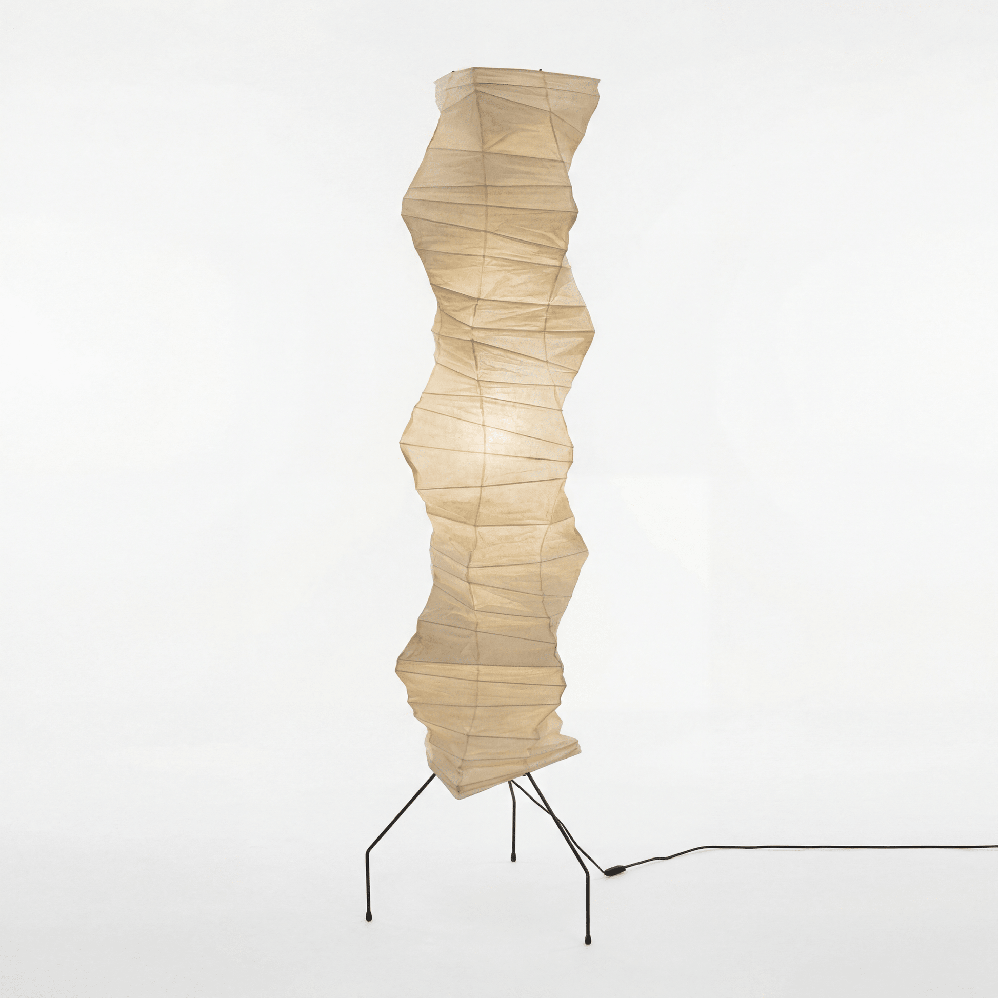 Akita Wavy Rice Paper Floor Lamp - Homezee