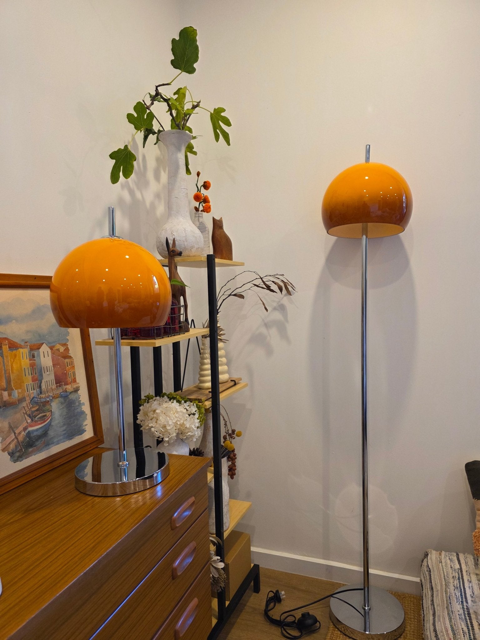 Olivia Mushroom Table & Floor Lamp Duo - Homezee