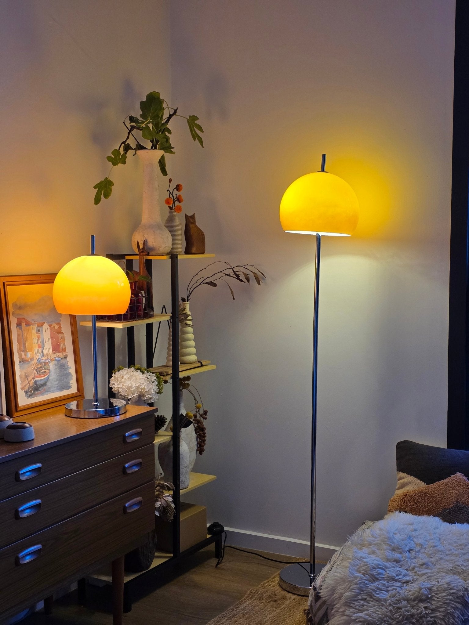 Olivia Mushroom Table & Floor Lamp Duo - Homezee