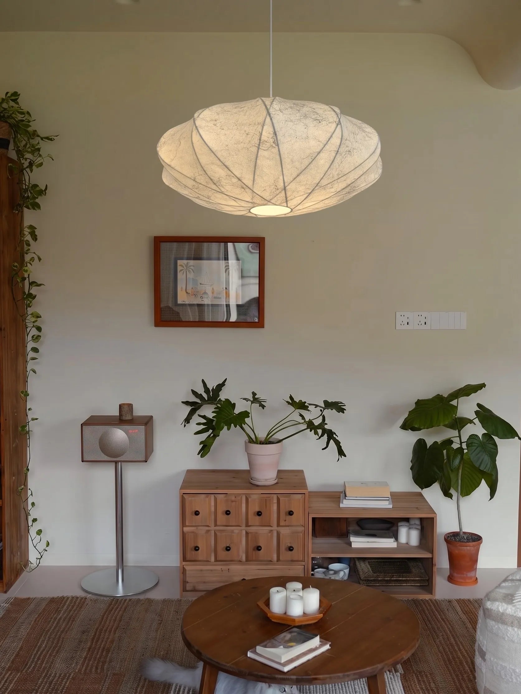 Nelson Bubble Saucer Criss Cross Retro Pendant Light