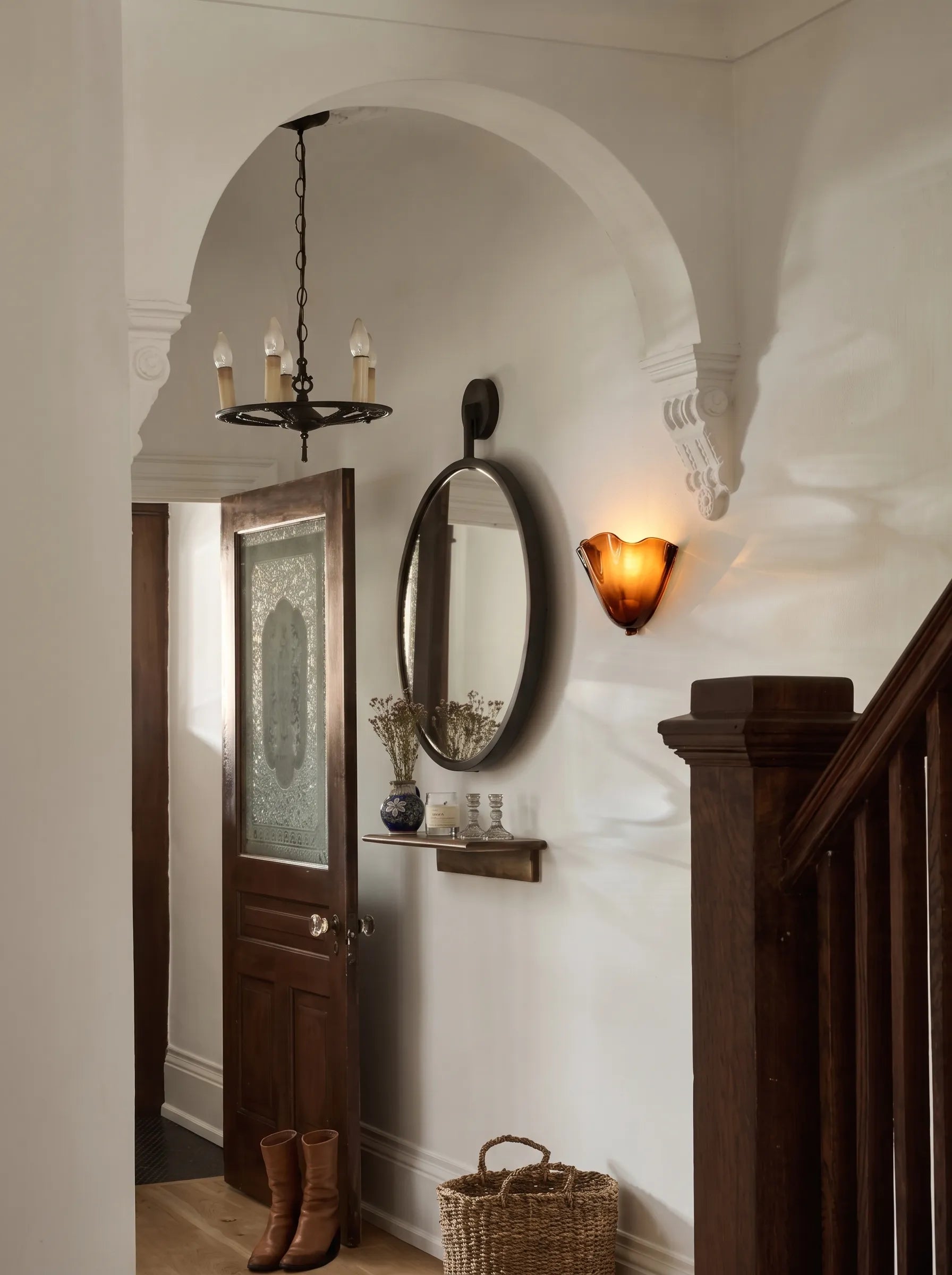 "Skirt Hem" American Retro Colorful Berry Glass Wall Sconce