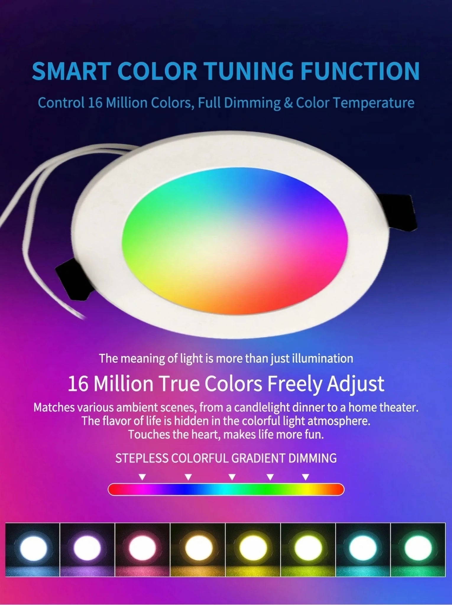 Homezee Smart Wi - Fi Recessed Downlight Multicolour (E27) - Homezee