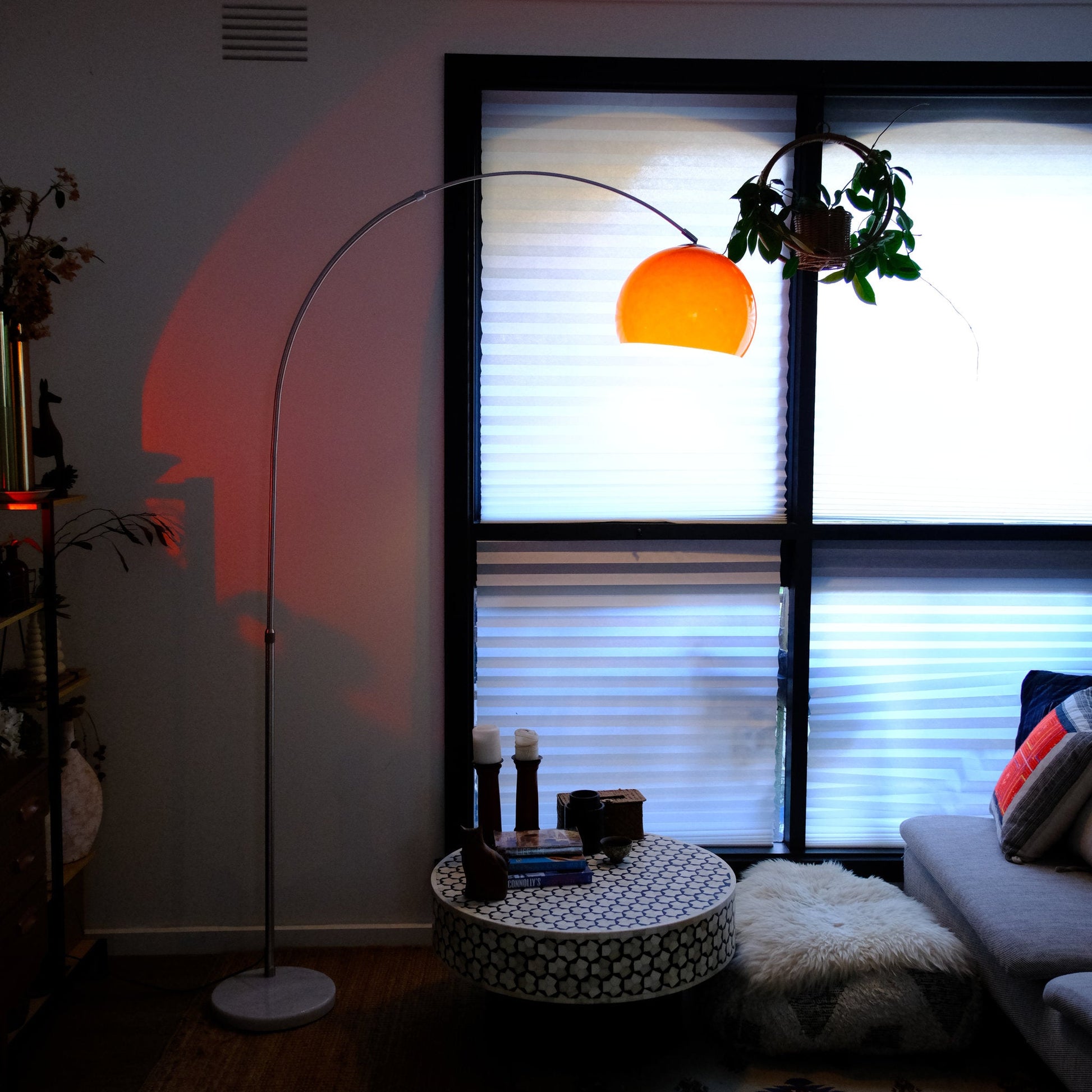 Sneedville+ Arched Floor Lamp – Chrome Arc XL Shade - Homezee