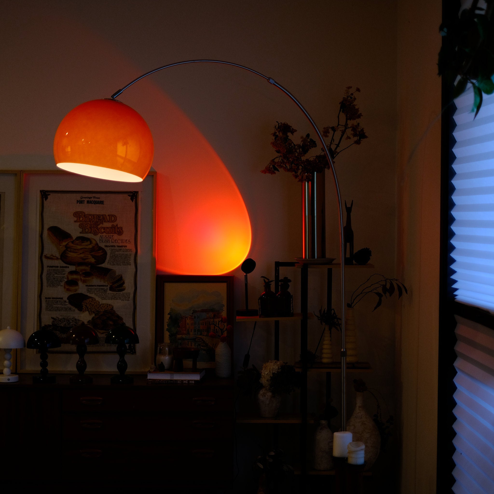 Sneedville+ Arched Floor Lamp – Chrome Arc XL Shade - Homezee