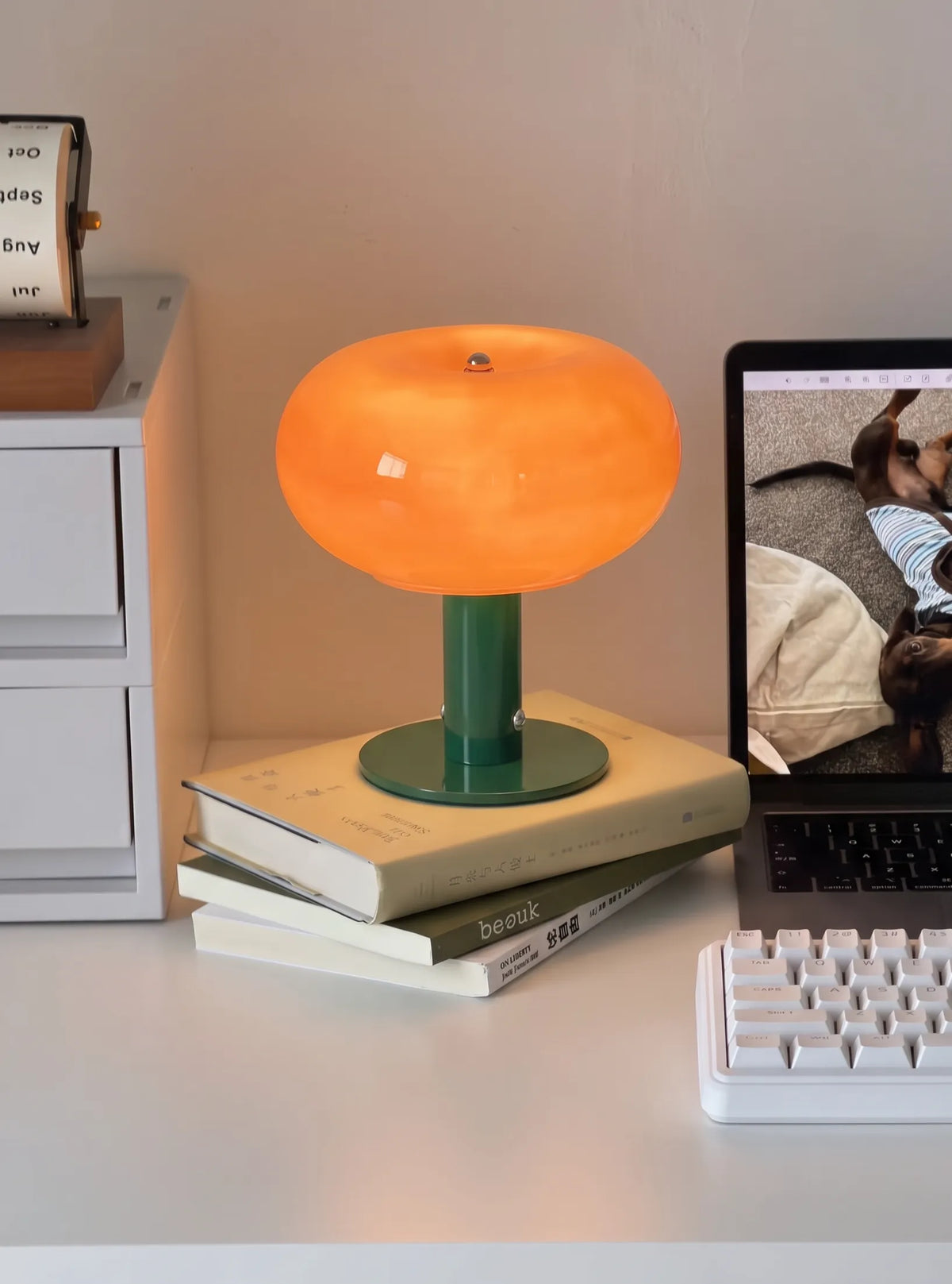 Sophia Halo Colorful Glass Rechargeable Portable Lamp