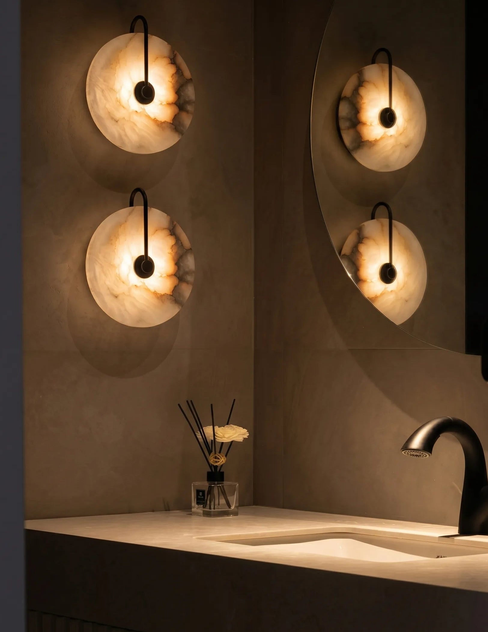 Zarra Alabaster Disc LED Wall Sconce