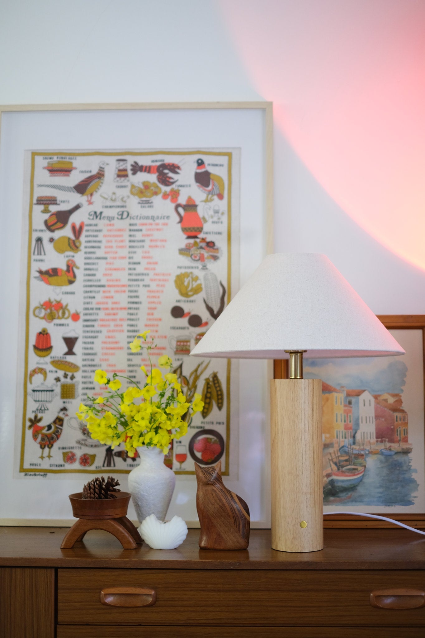 Morgan Table Lamp Japandi Wood Base Touch Lamp with Type - C Charging - Homezee