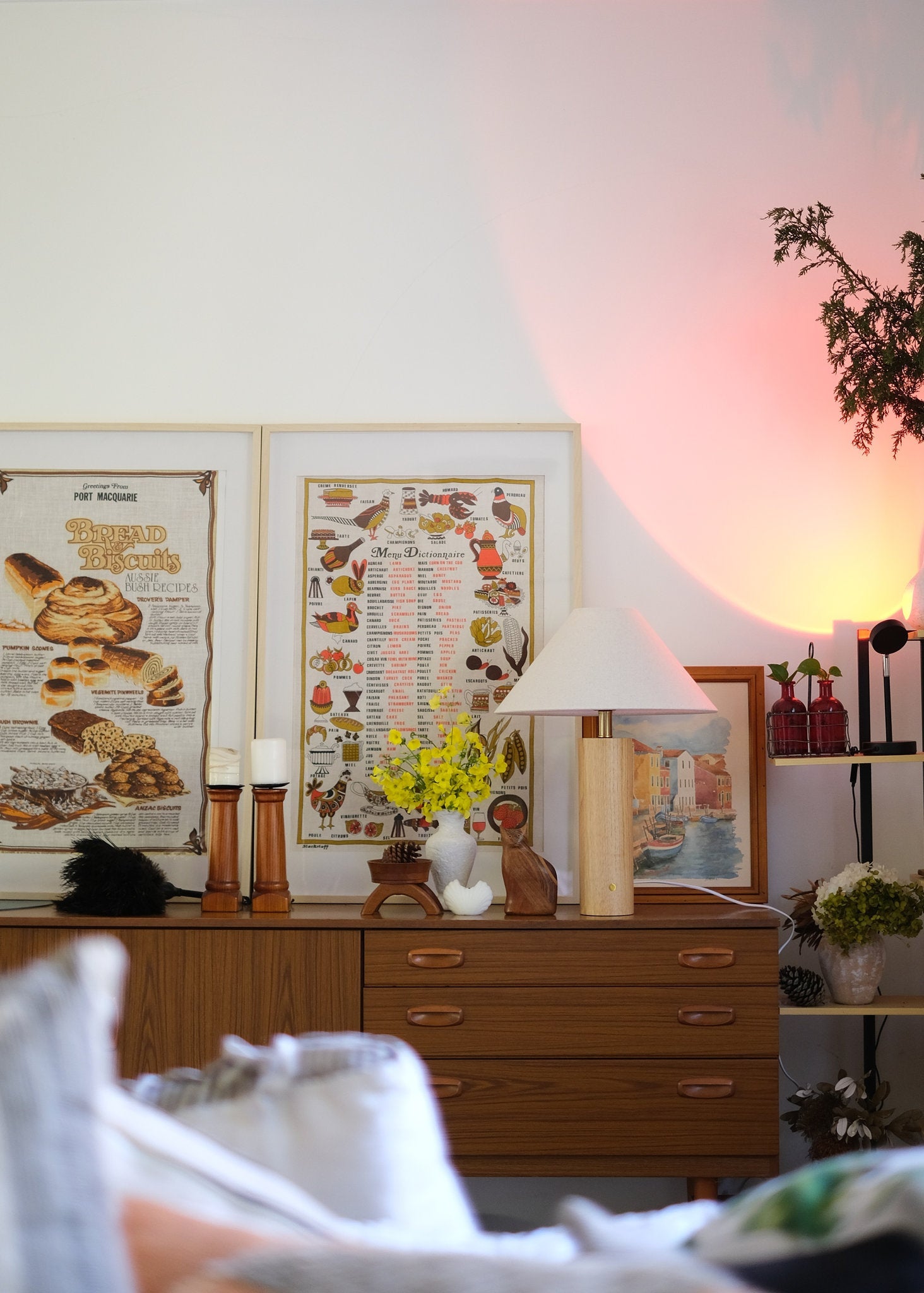 Morgan Table Lamp Japandi Wood Base Touch Lamp with Type - C Charging - Homezee