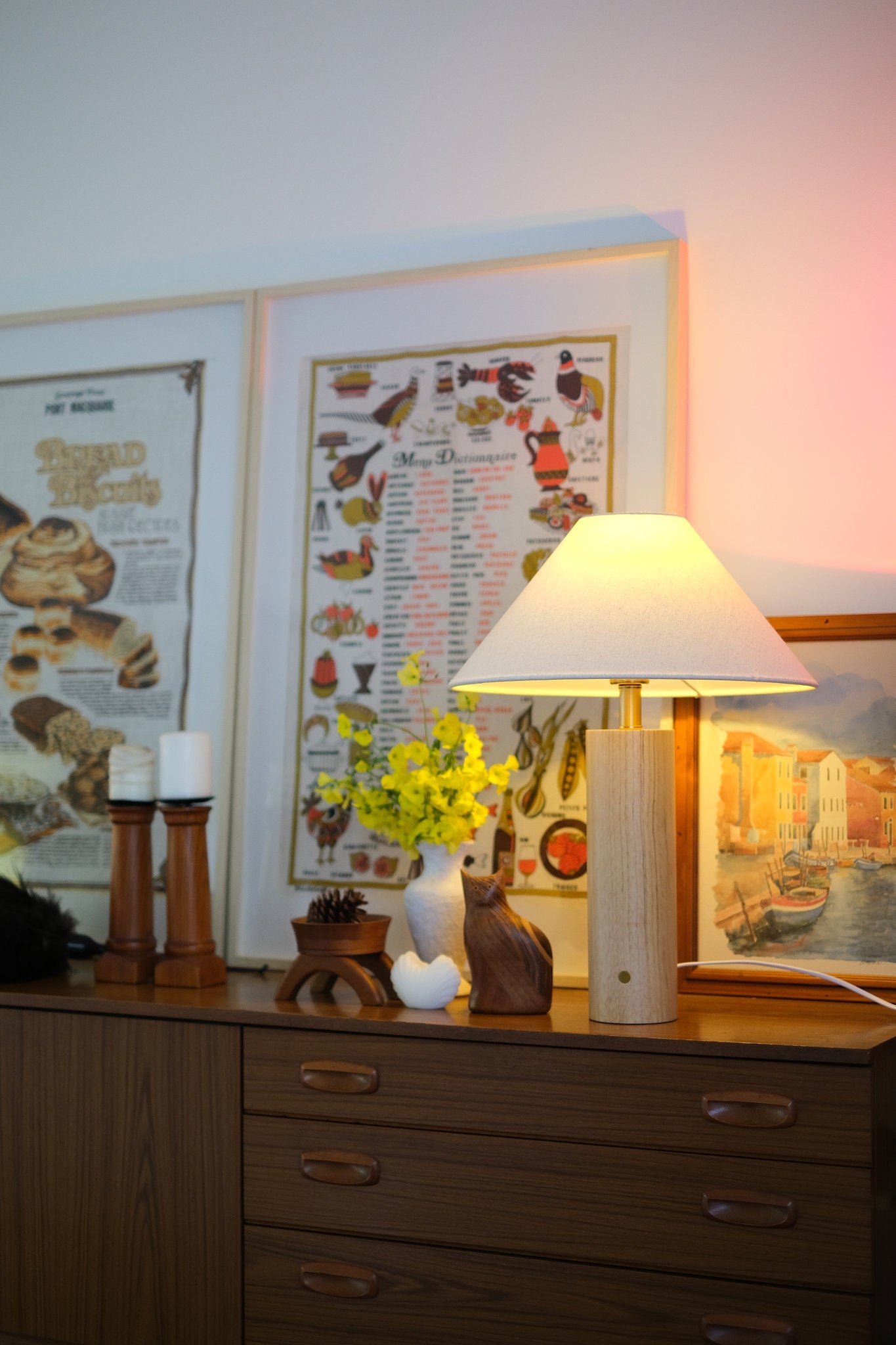 Morgan Table Lamp Japandi Wood Base Touch Lamp with Type - C Charging - Homezee