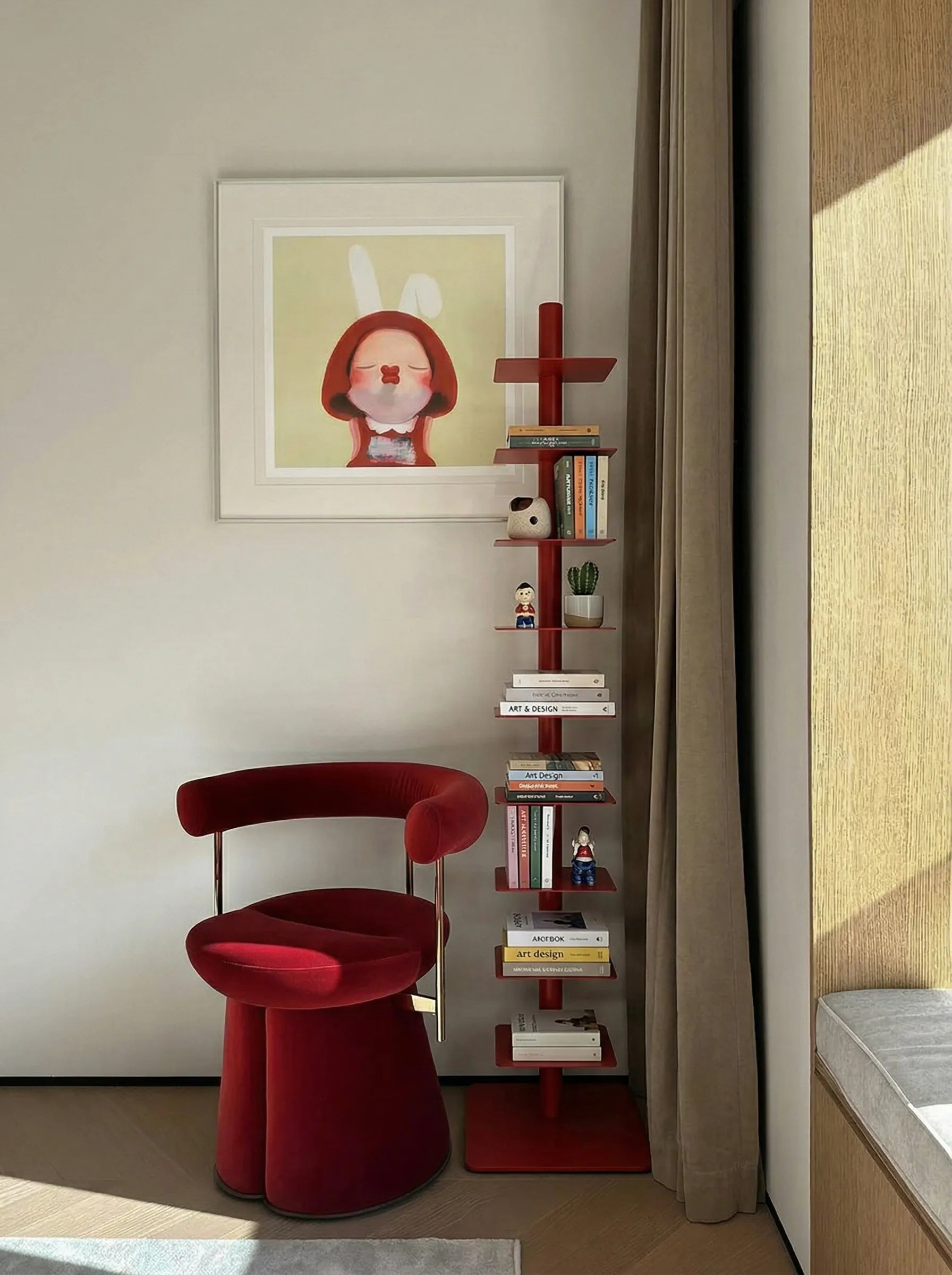 Vertical Spine Book Tower Metal Book Organizer 9-Tier Rotating Spine Bookshelf