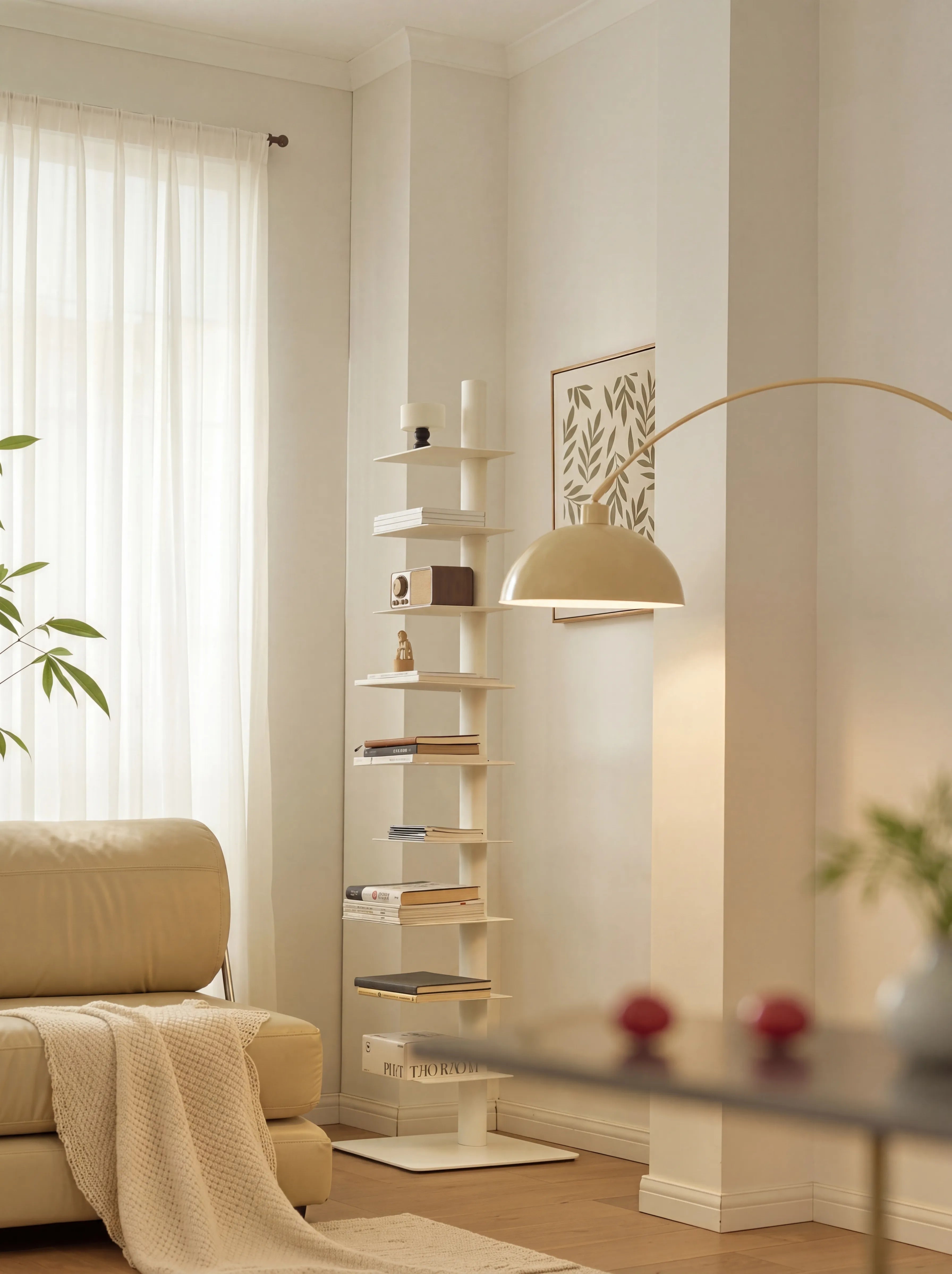 Vertical Spine Book Tower Metal Book Organizer 9-Tier Rotating Spine Bookshelf