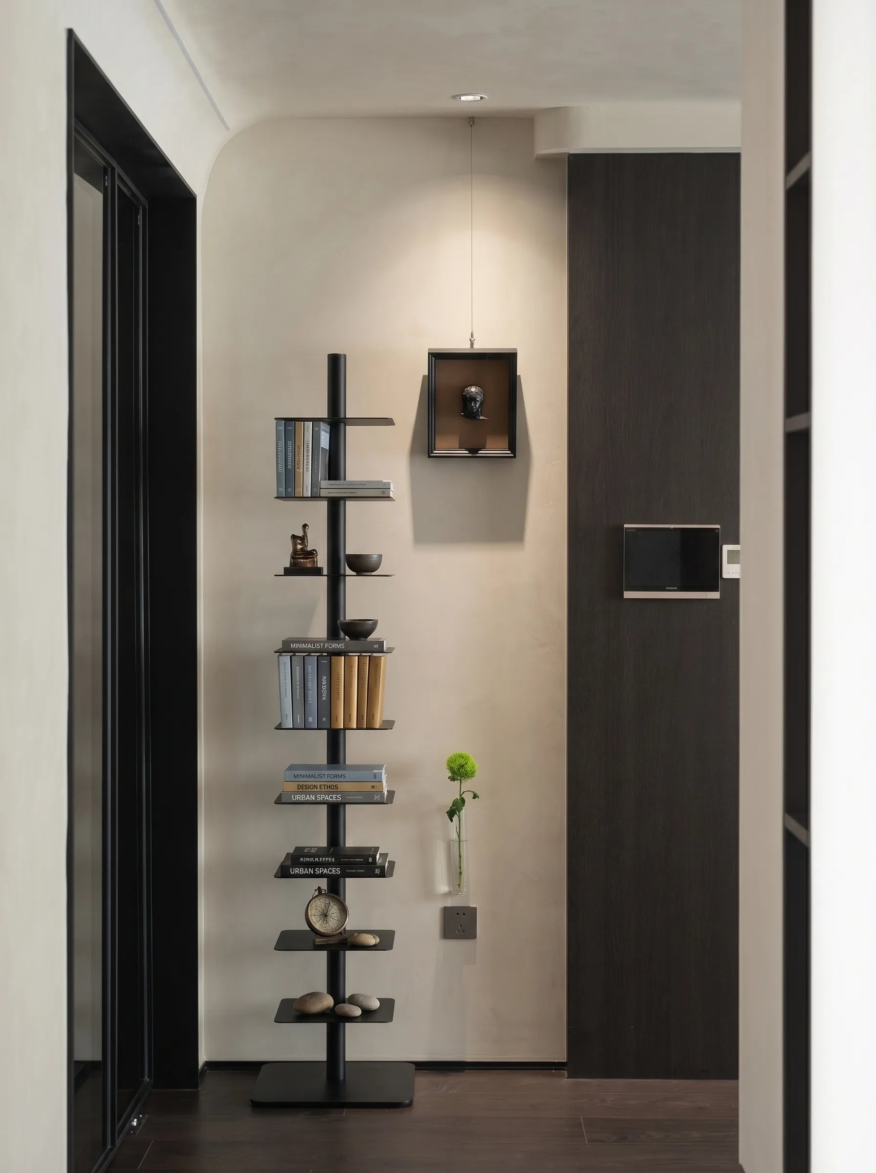 Vertical Spine Book Tower Metal Book Organizer 9-Tier Rotating Spine Bookshelf