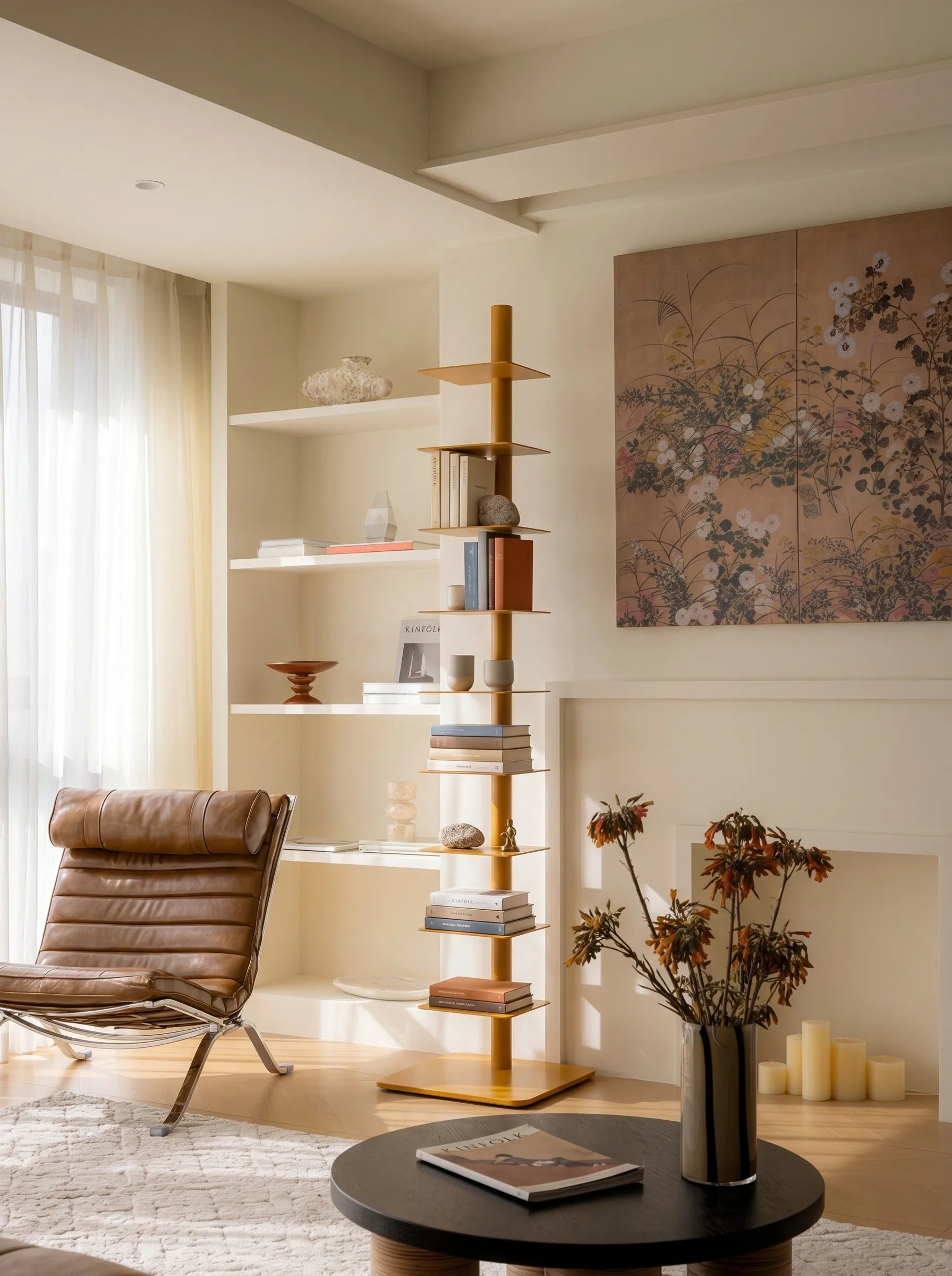 Vertical Spine Book Tower Metal Book Organizer 9-Tier Rotating Spine Bookshelf