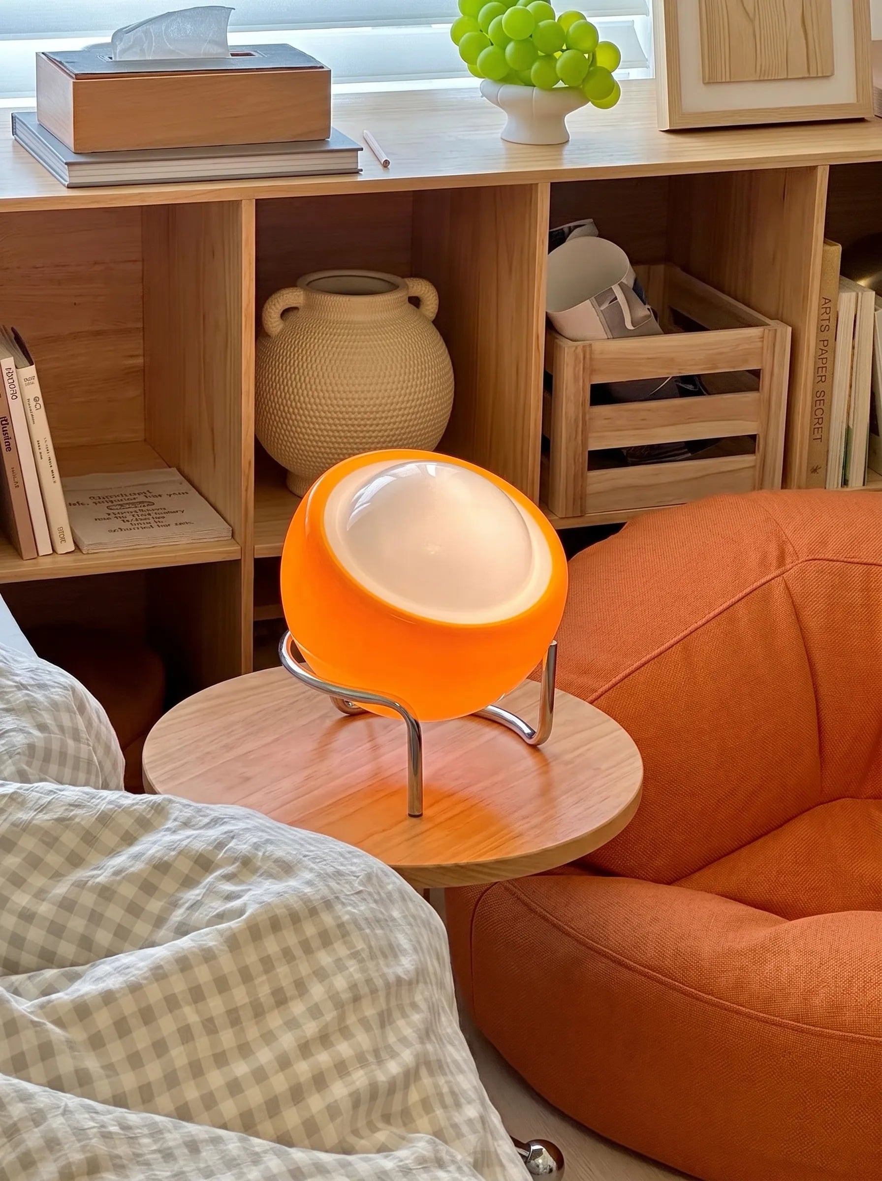 Mia Space Age Egg Orange Table Lamp