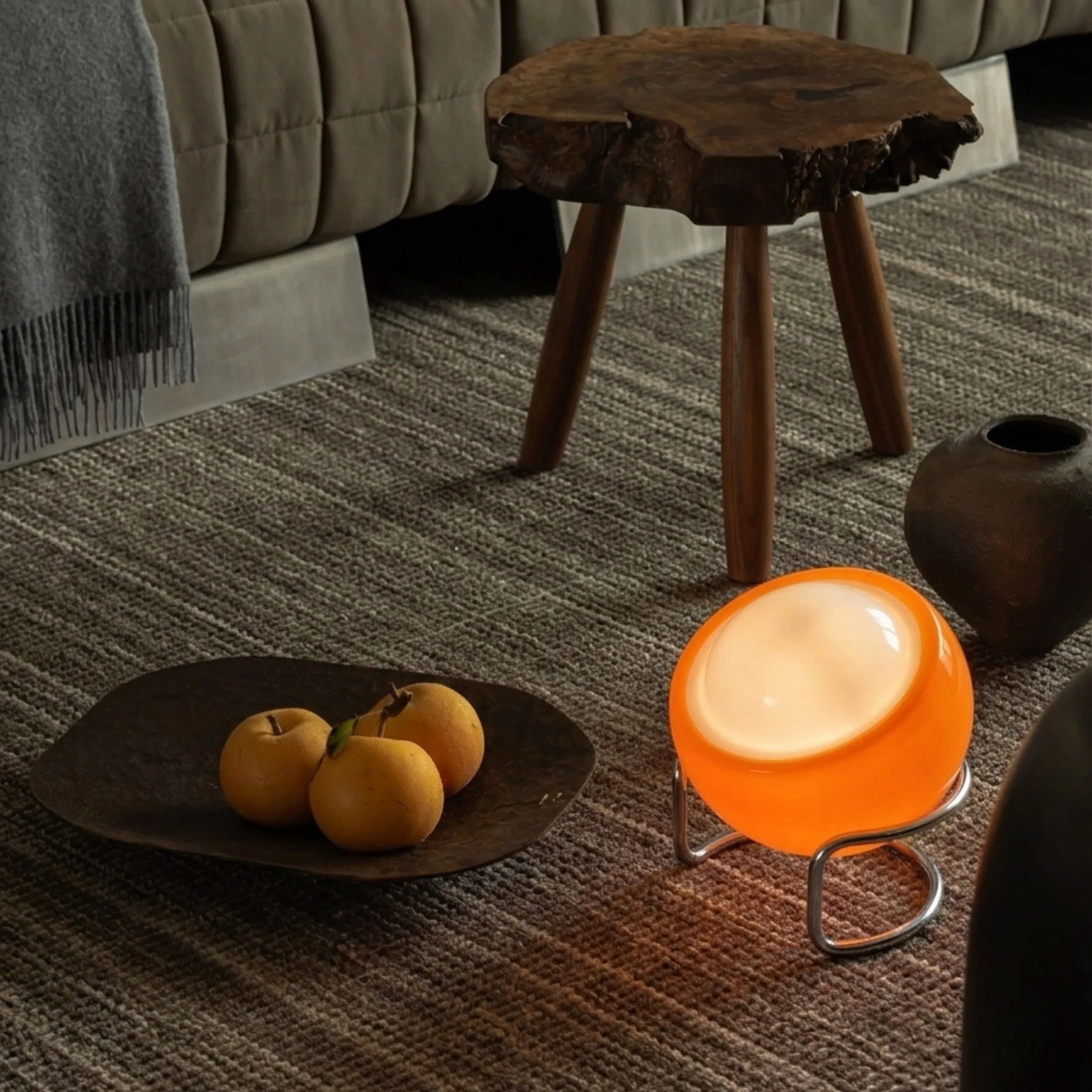 Mia Space Age Egg Orange Table Lamp