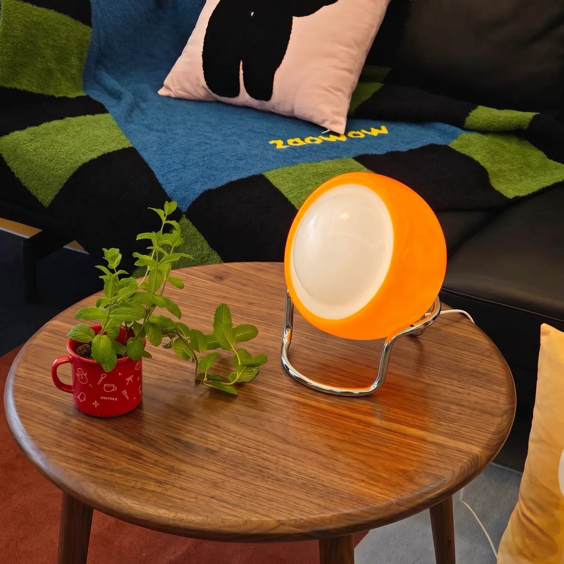 Mia Space Age Egg Orange Table Lamp