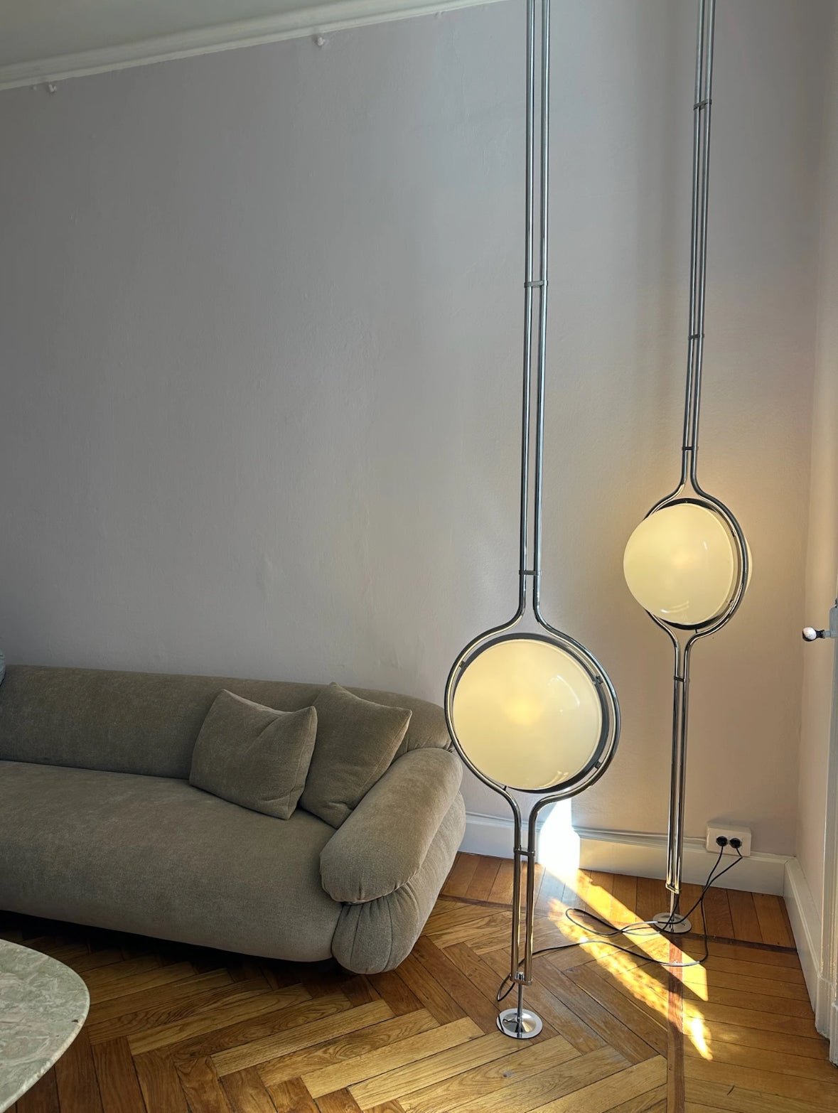 Garreau Globe Floor To Ceiling Lamp - Bauhaus Replica 1971 Design - Homezee