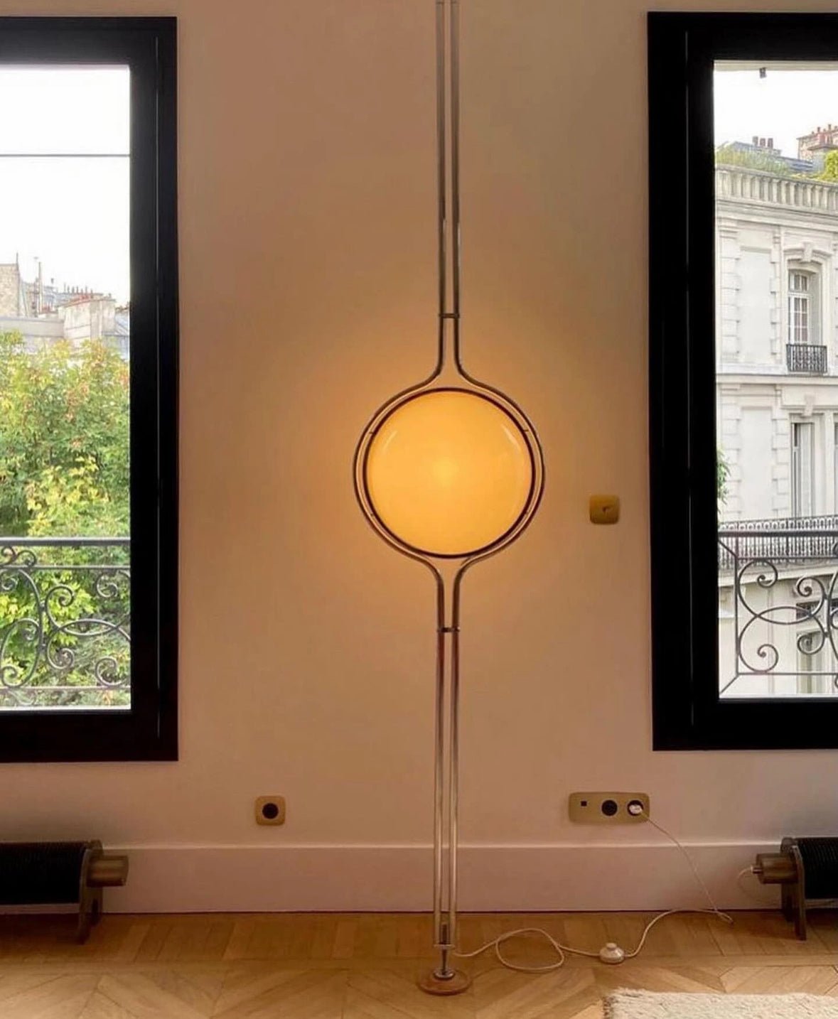 Garreau Globe Floor To Ceiling Lamp - Bauhaus Replica 1971 Design - Homezee