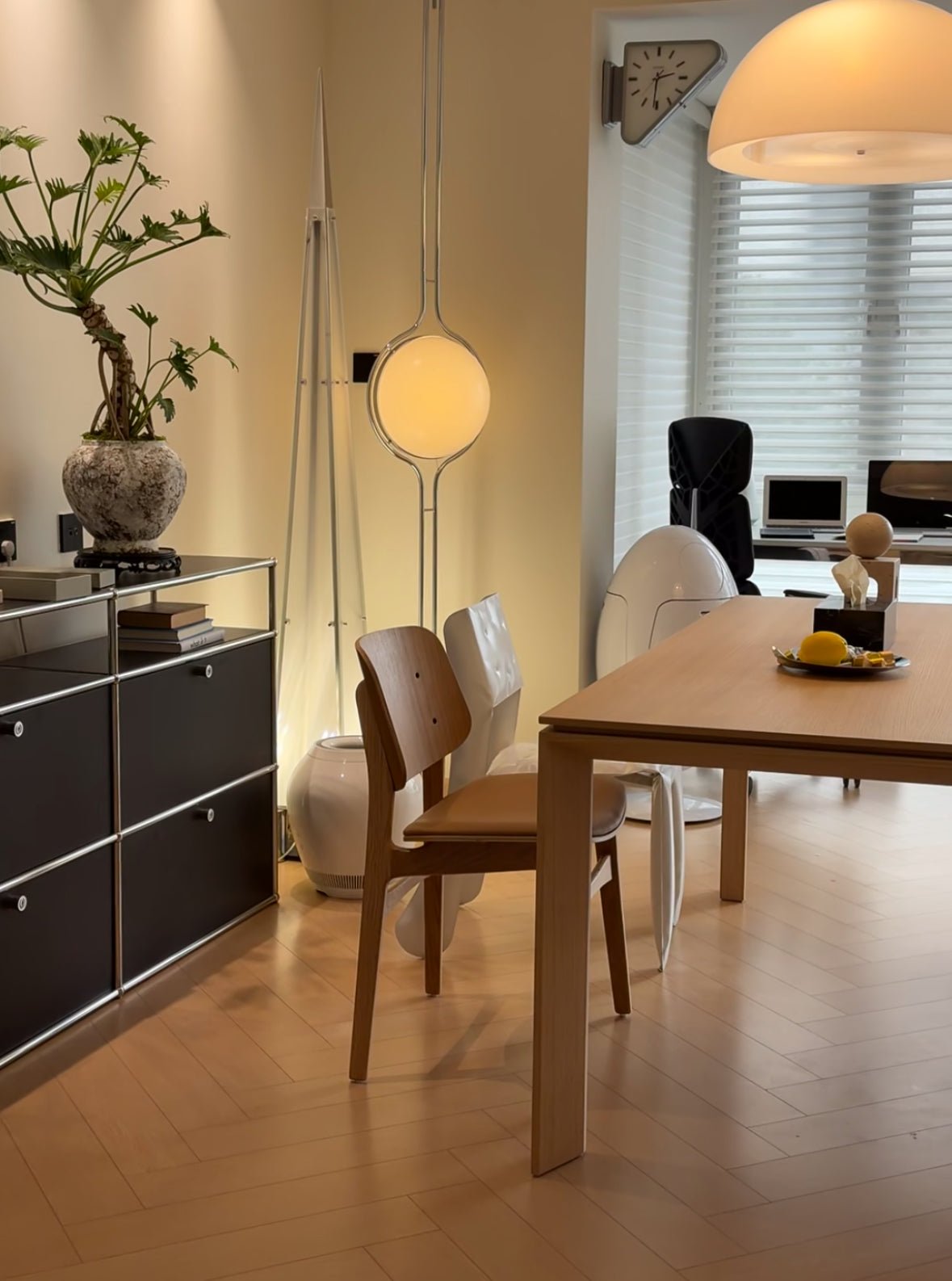 Garreau Globe Floor To Ceiling Lamp - Bauhaus Replica 1971 Design - Homezee