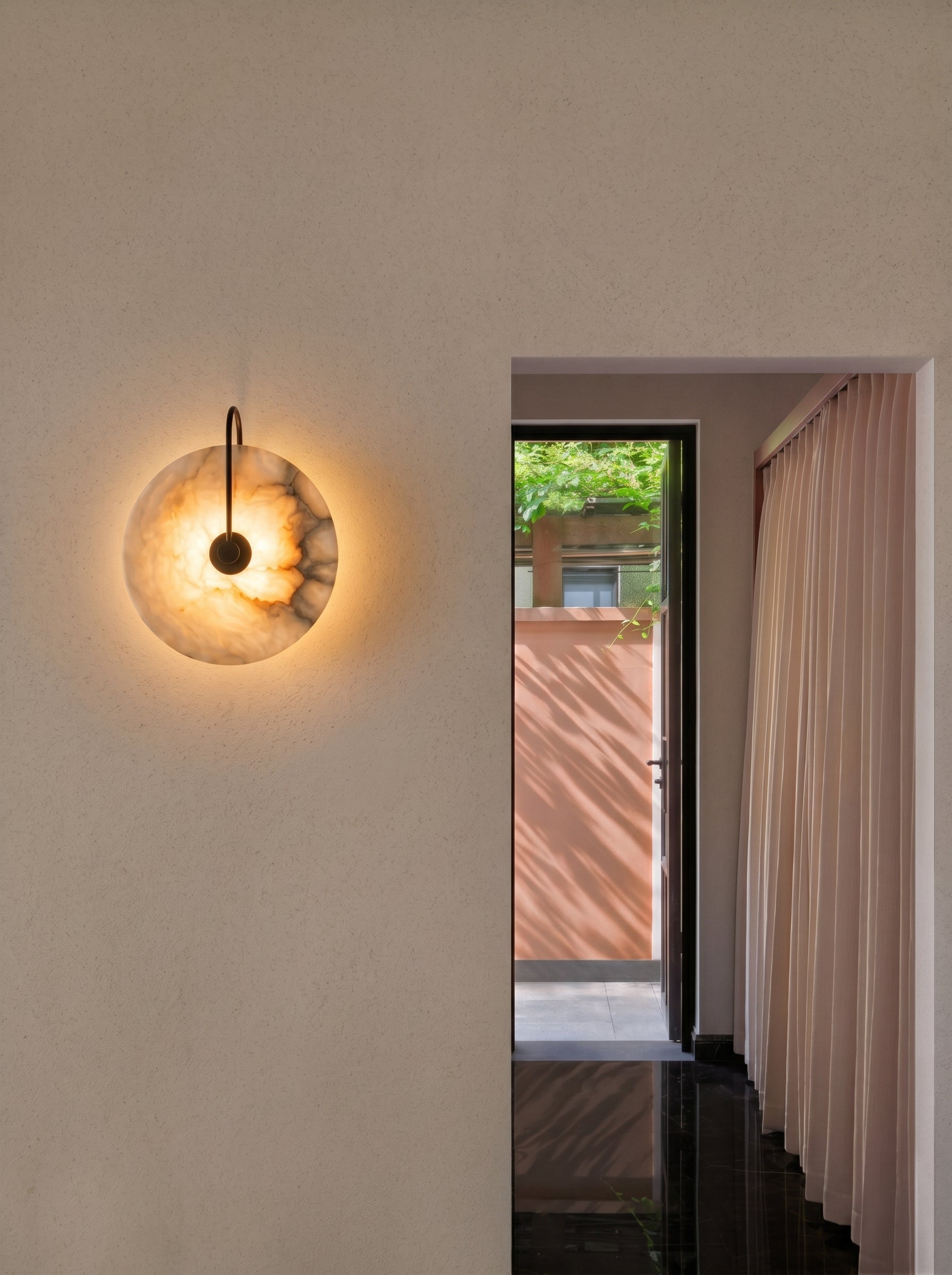 Zarra Alabaster Disc LED Wall Sconce