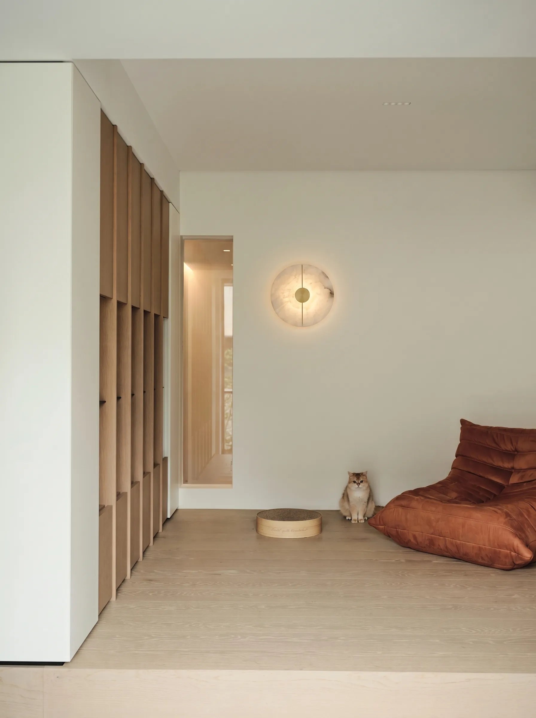 Zarra Alabaster Disc LED Wall Sconce | Gold Metal