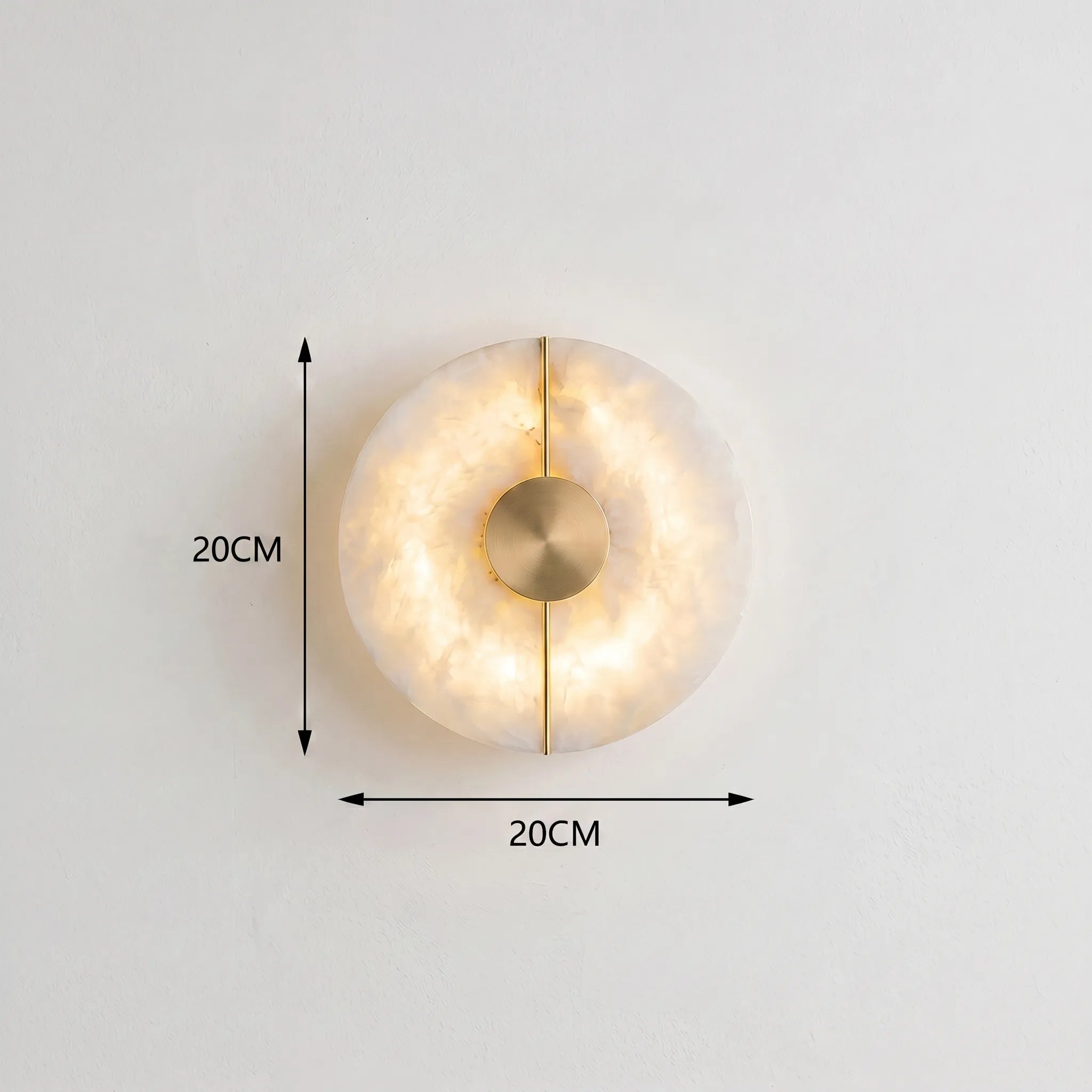 Zarra Alabaster Disc LED Wall Sconce | Gold Metal