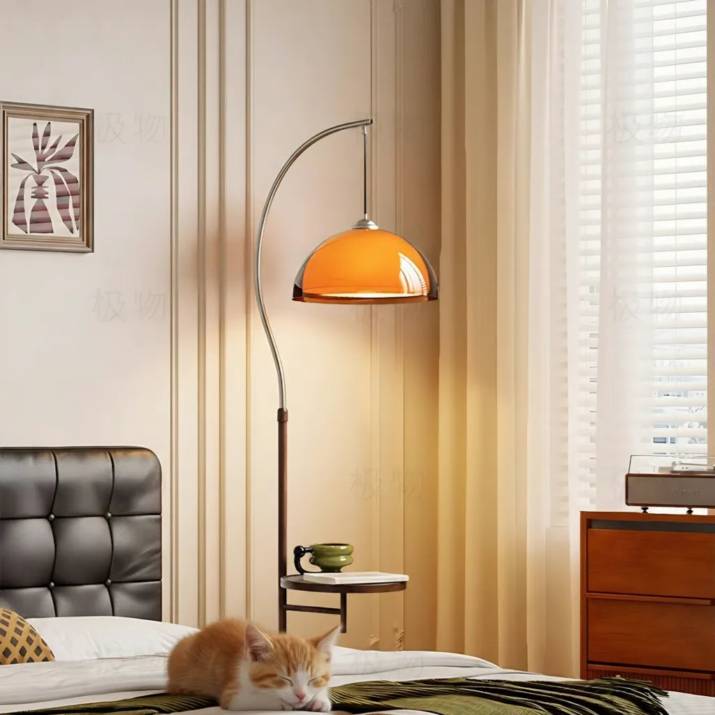 Coby Arc Floor Lamp & Coby Double Dome Mushroom Table Lamp