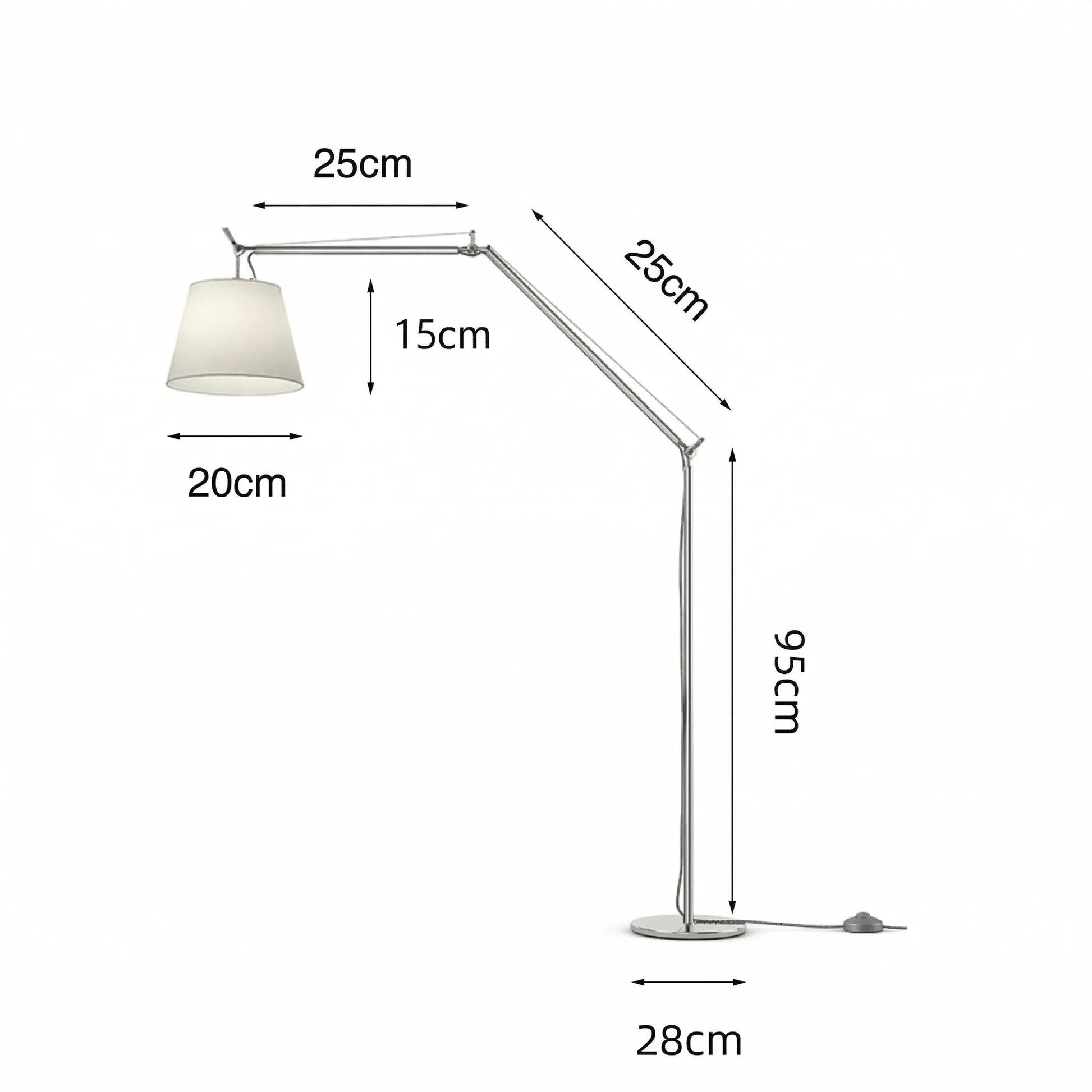 Tolomeo Mega Swing Arm Floor Lamp | Replica 1987 Design - Homezee