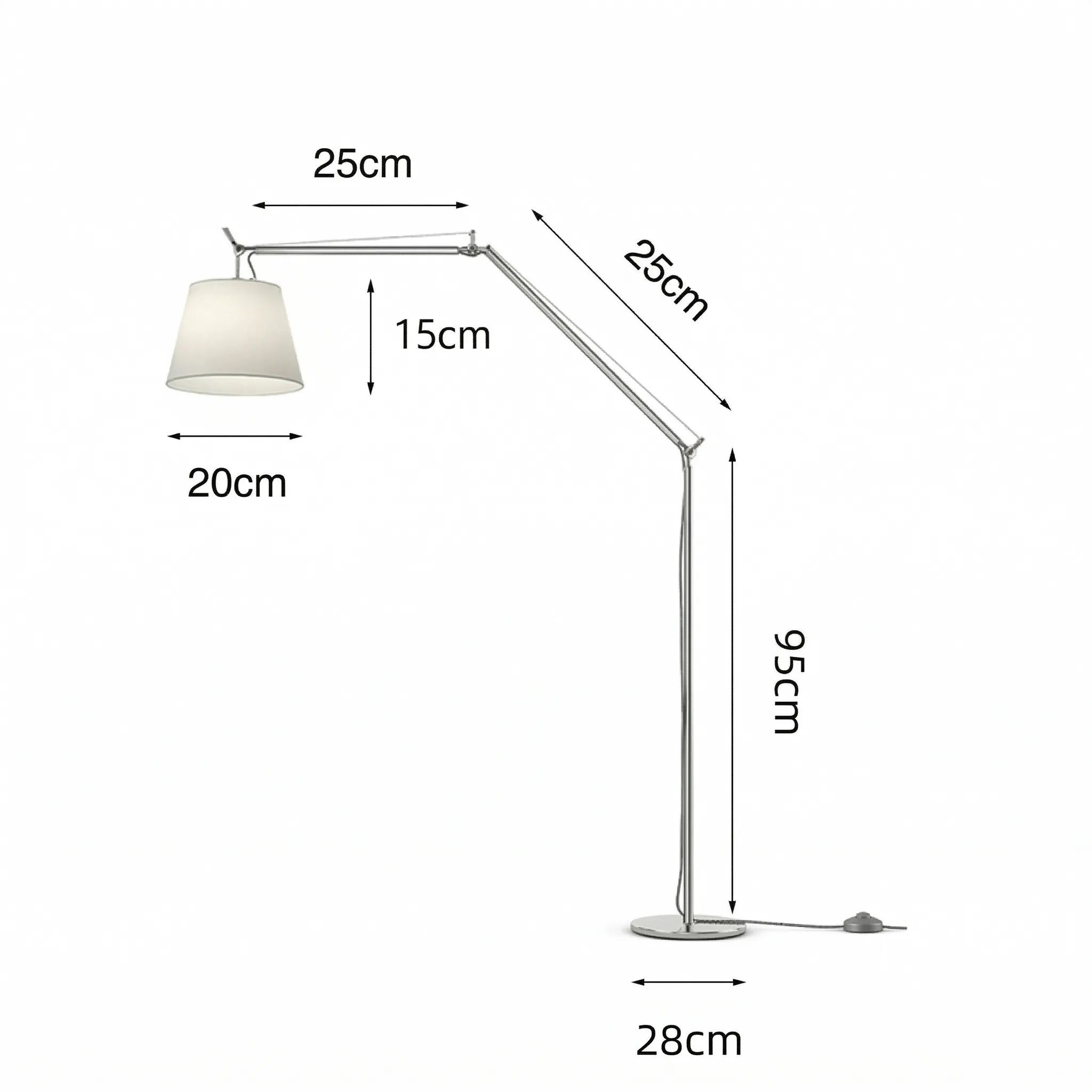 Tolomeo Mega Swing Arm Floor Lamp | Replica 1987 Design - Homezee