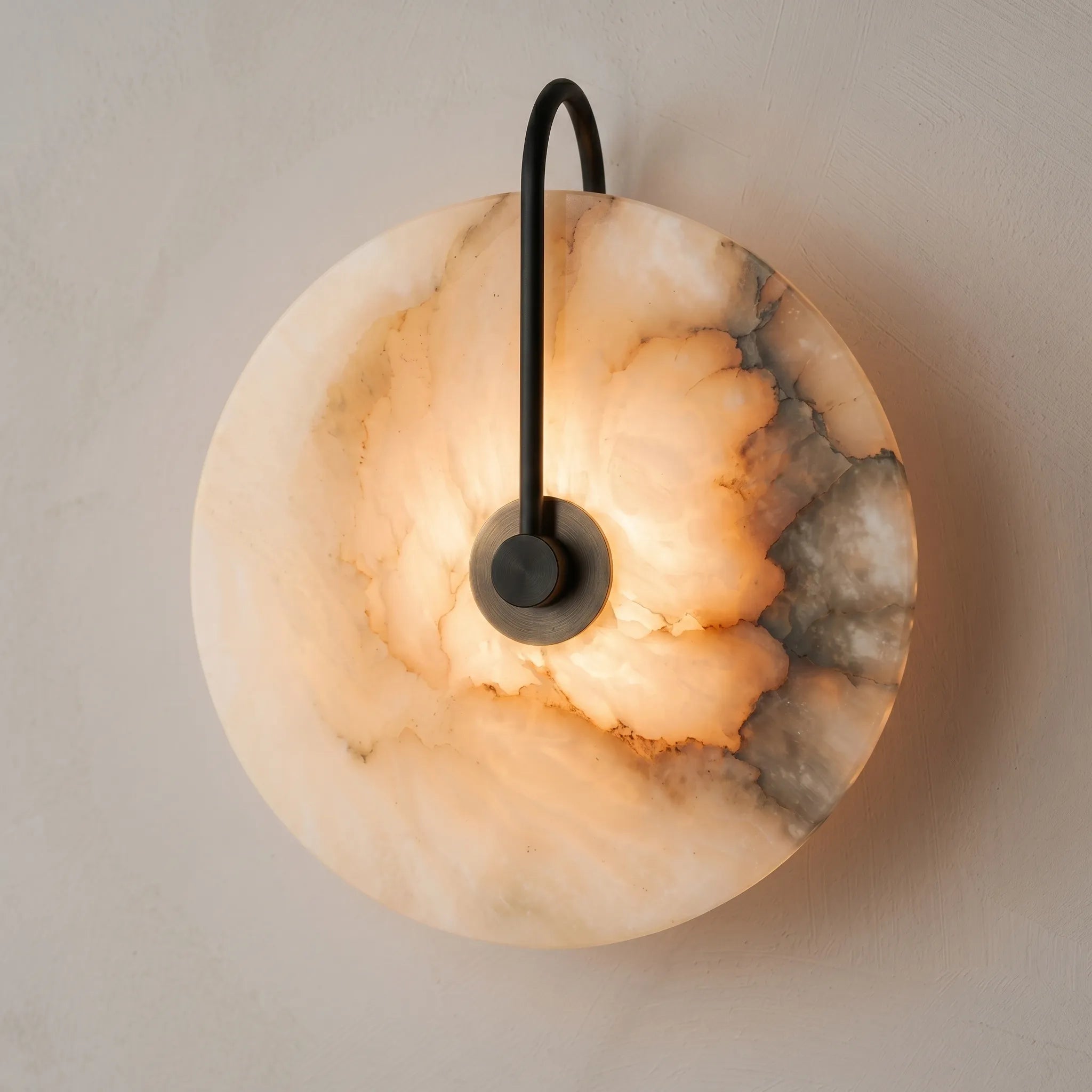 Zarra Alabaster Disc LED Wall Sconce