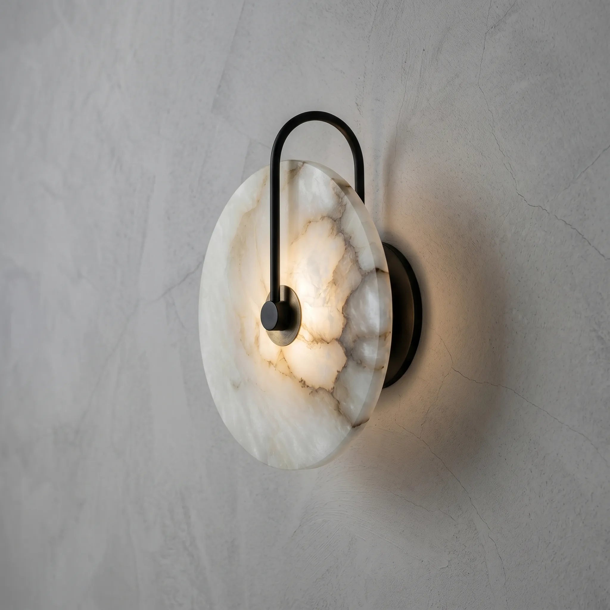 Zarra Alabaster Disc LED Wall Sconce