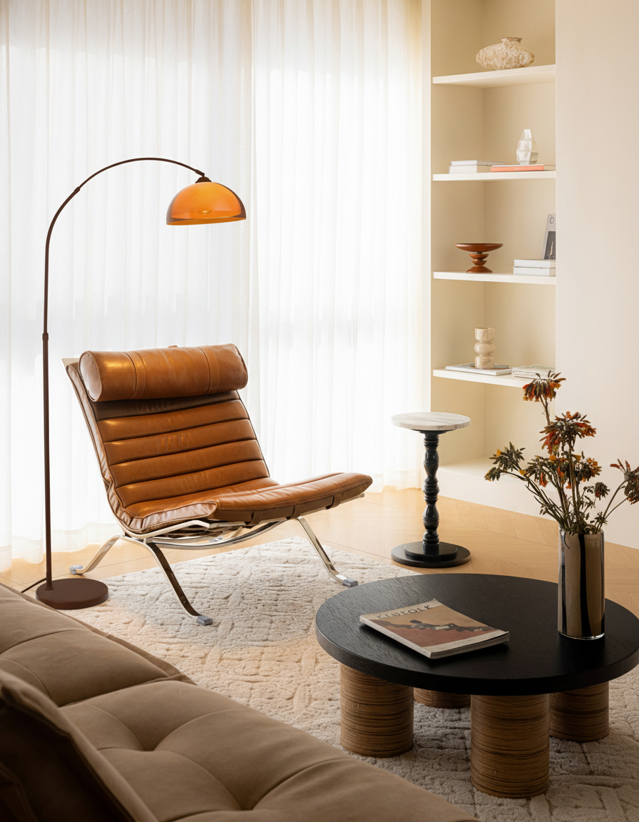 Coby Grand Arc Floor Lamp With Optional Side Table