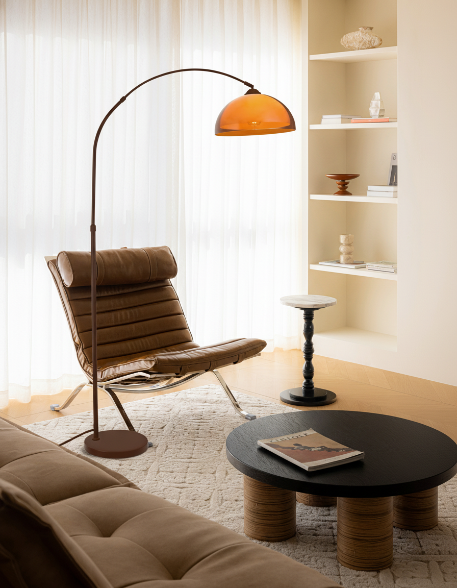 Coby Grand Arc Floor Lamp Black or Brown