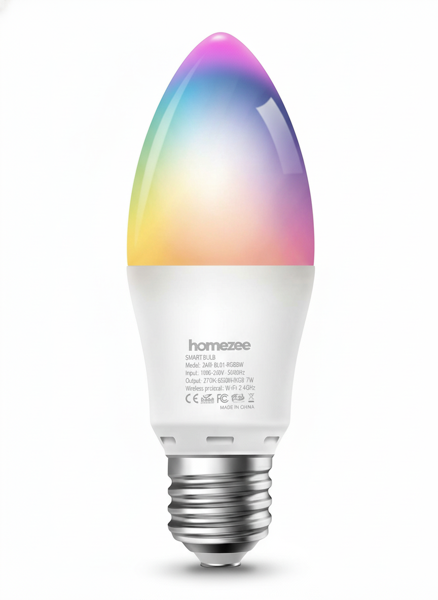Homezee Smart Bulb E27 Wi-Fi Multicolour (Candle Shape)
